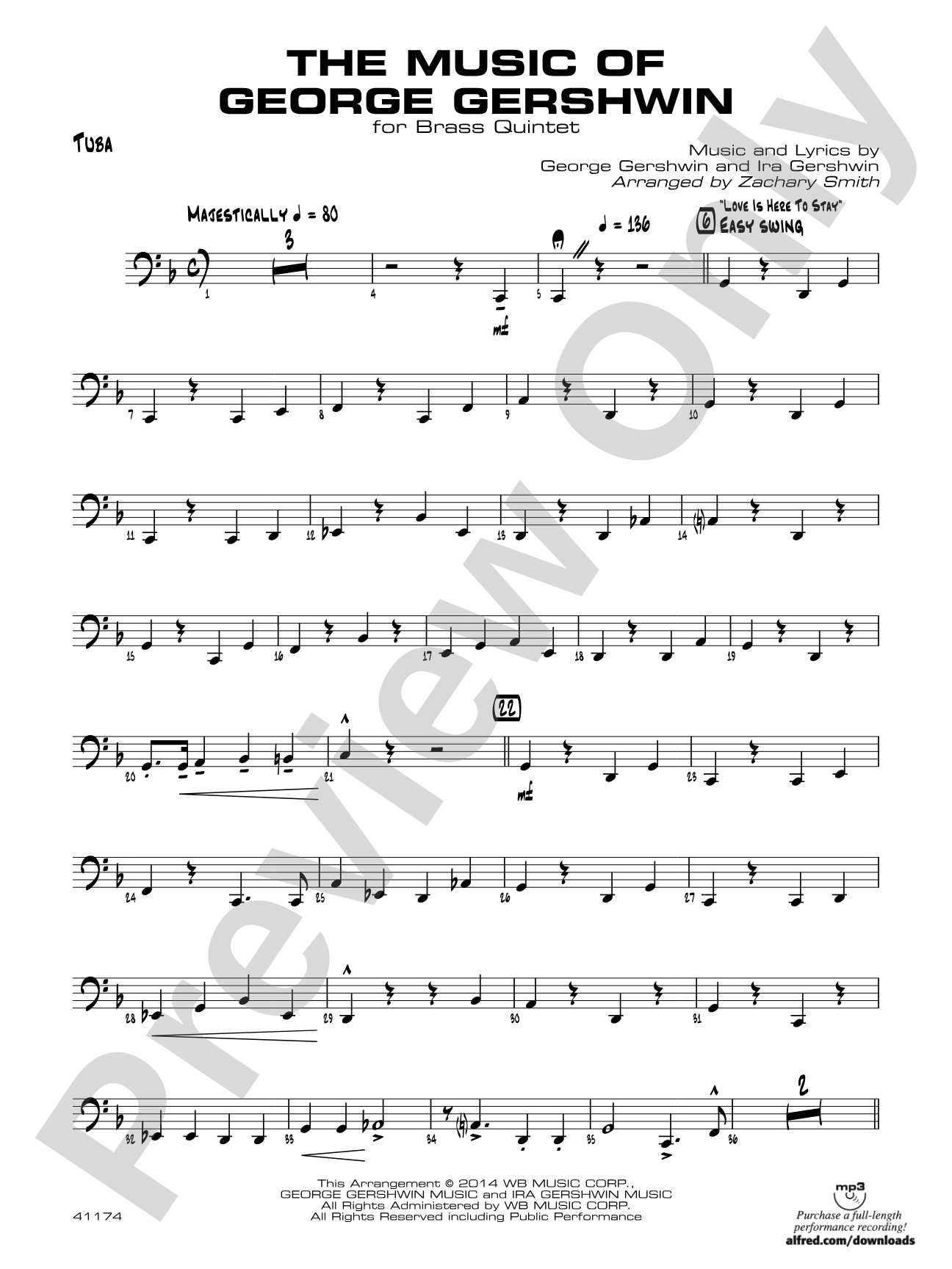 The Music of George Gershwin for Brass Quintet: Tuba