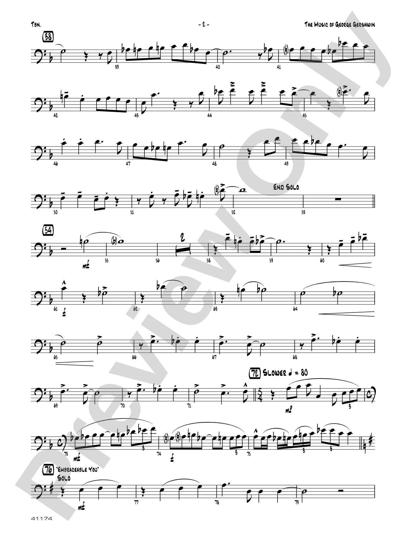 The Music of George Gershwin for Brass Quintet: 1st Trombone