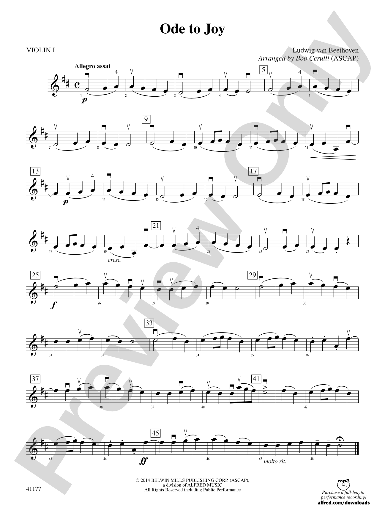 Ode to Joy: 1st Violin