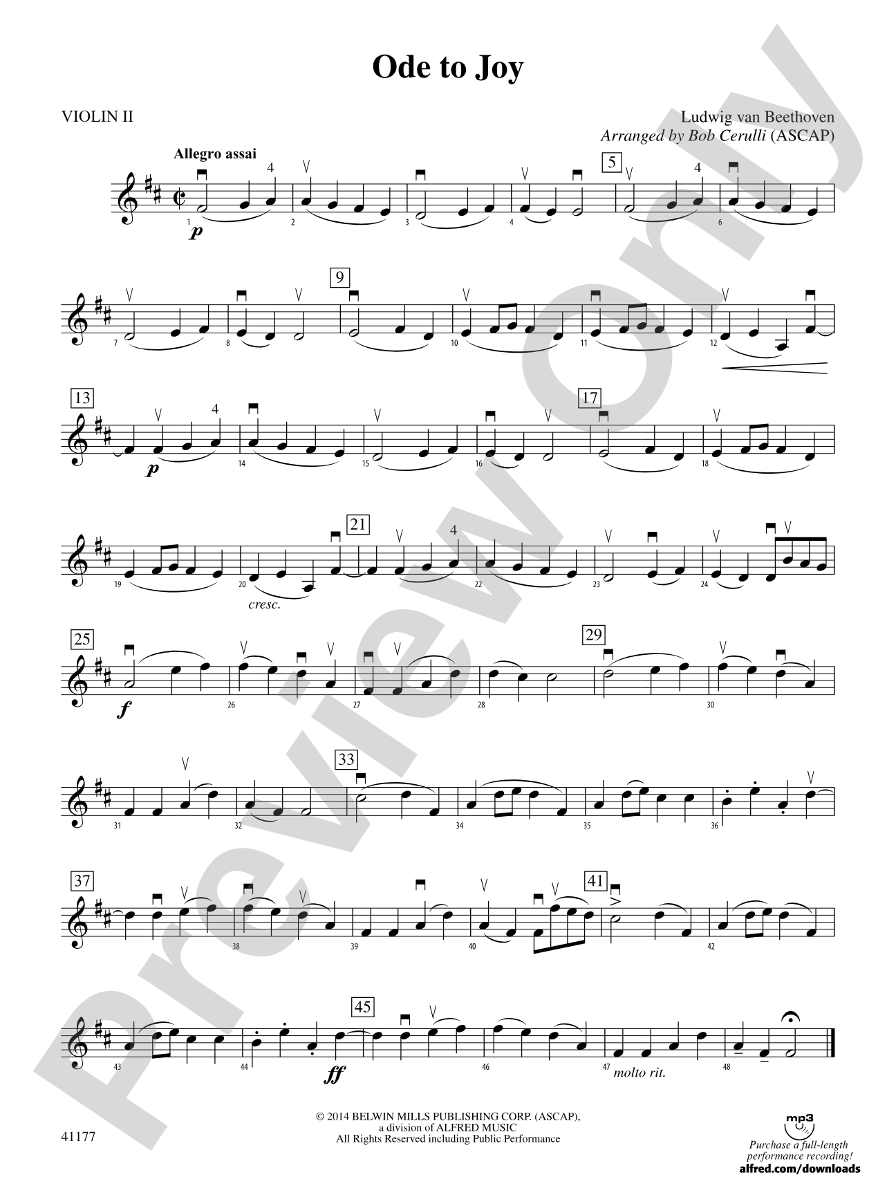 Ode to Joy: 2nd Violin