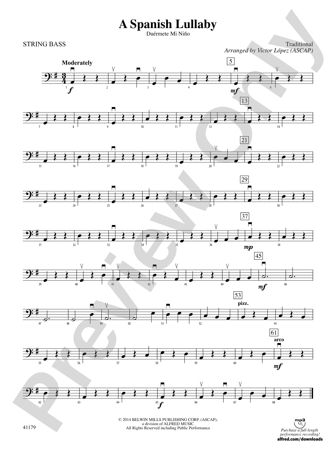 A Spanish Lullaby: String Bass