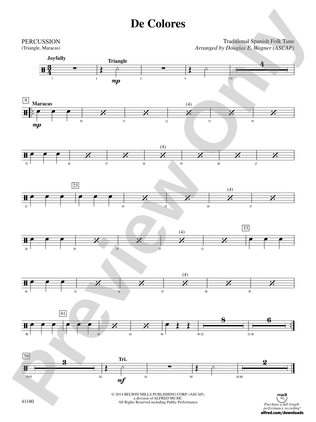 De Colores: 1st Percussion