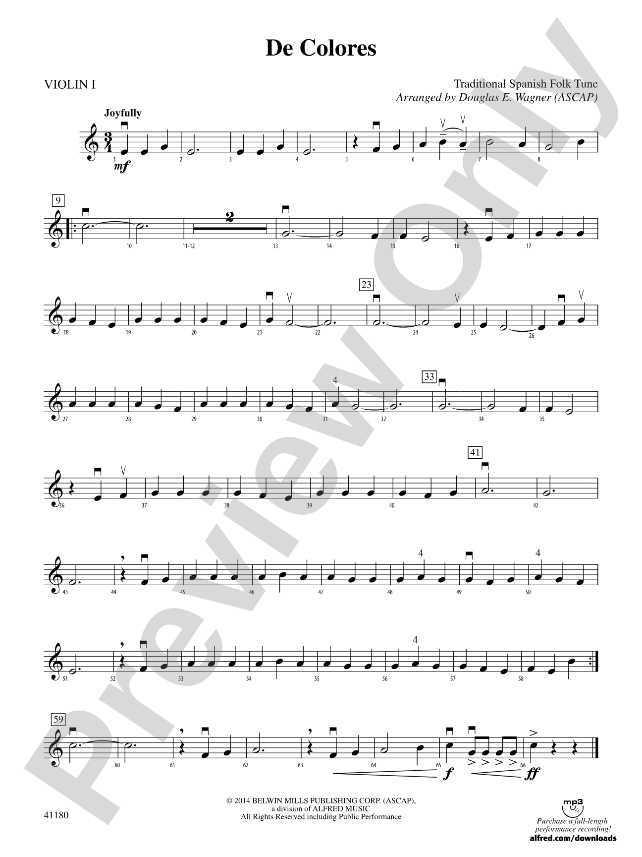 De Colores: 1st Violin