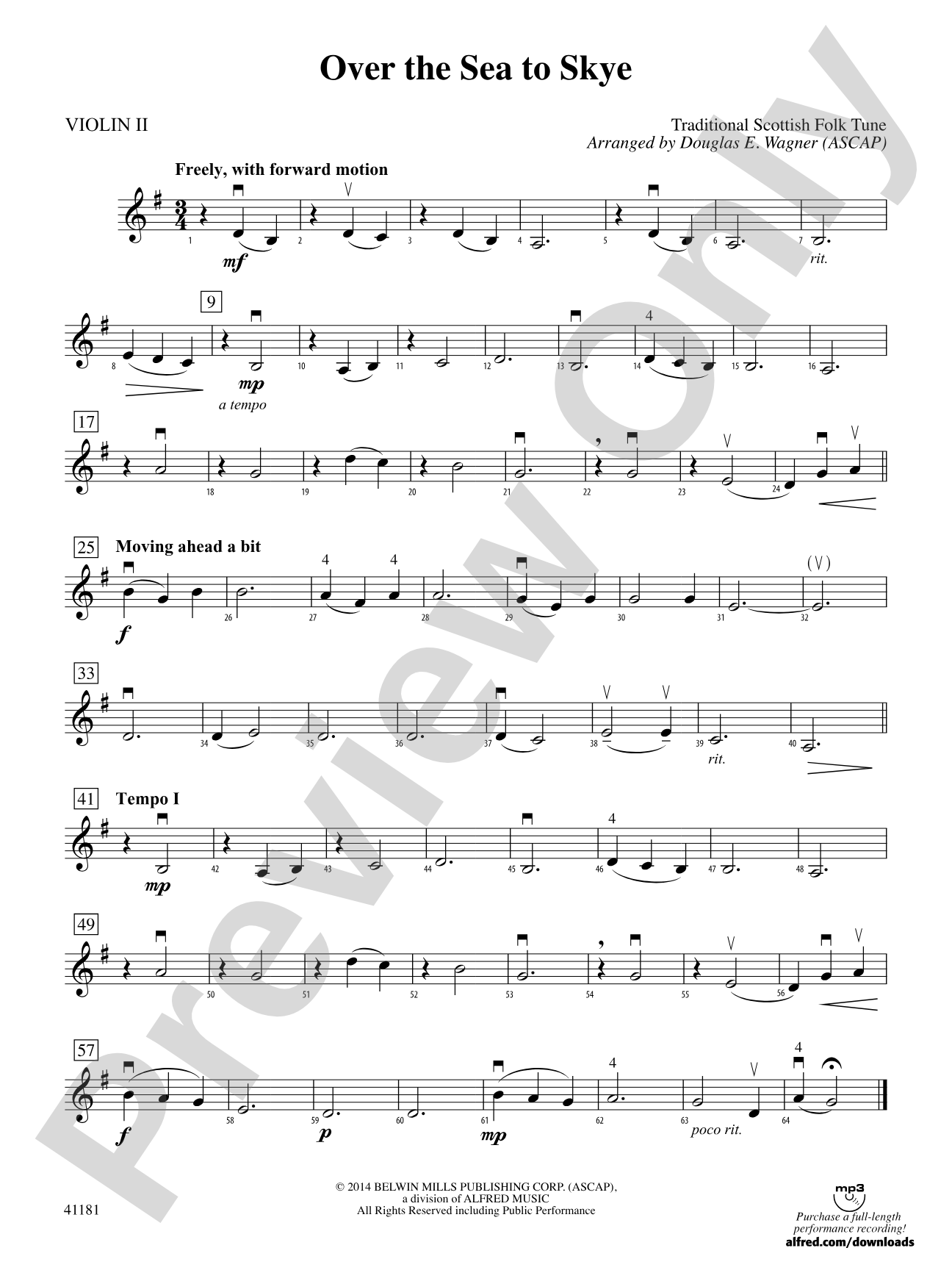 Over the Sea to Skye: 2nd Violin