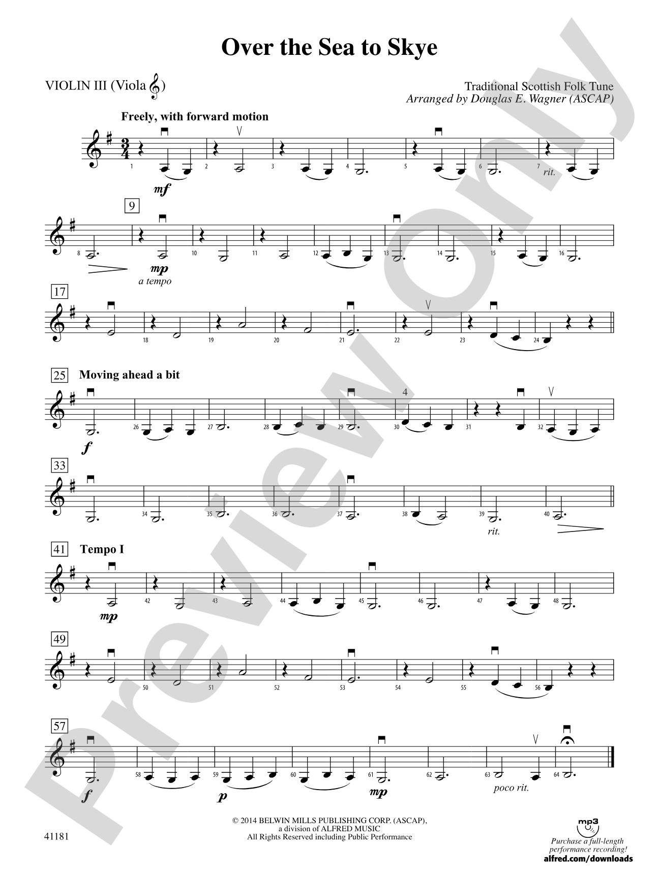 Over the Sea to Skye: 3rd Violin (Viola [TC])