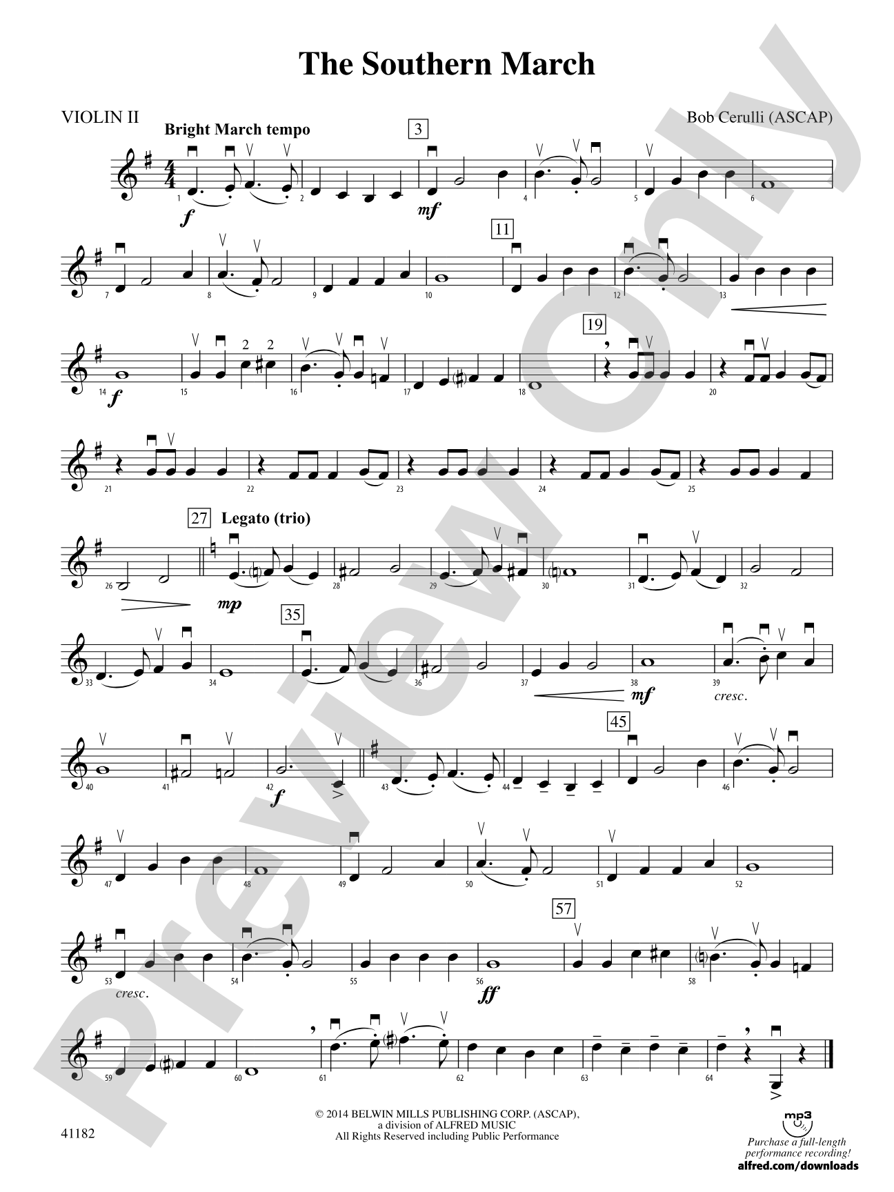 The Southern March: 2nd Violin