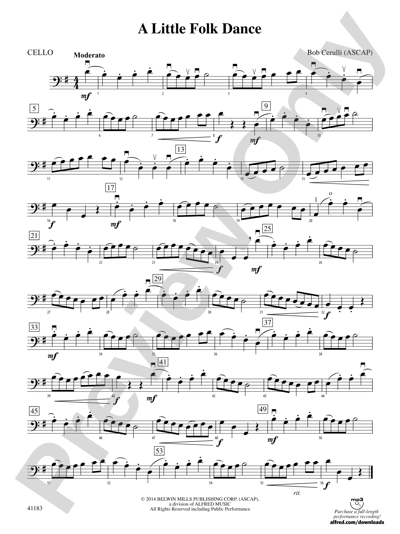 A Little Folk Dance: Cello