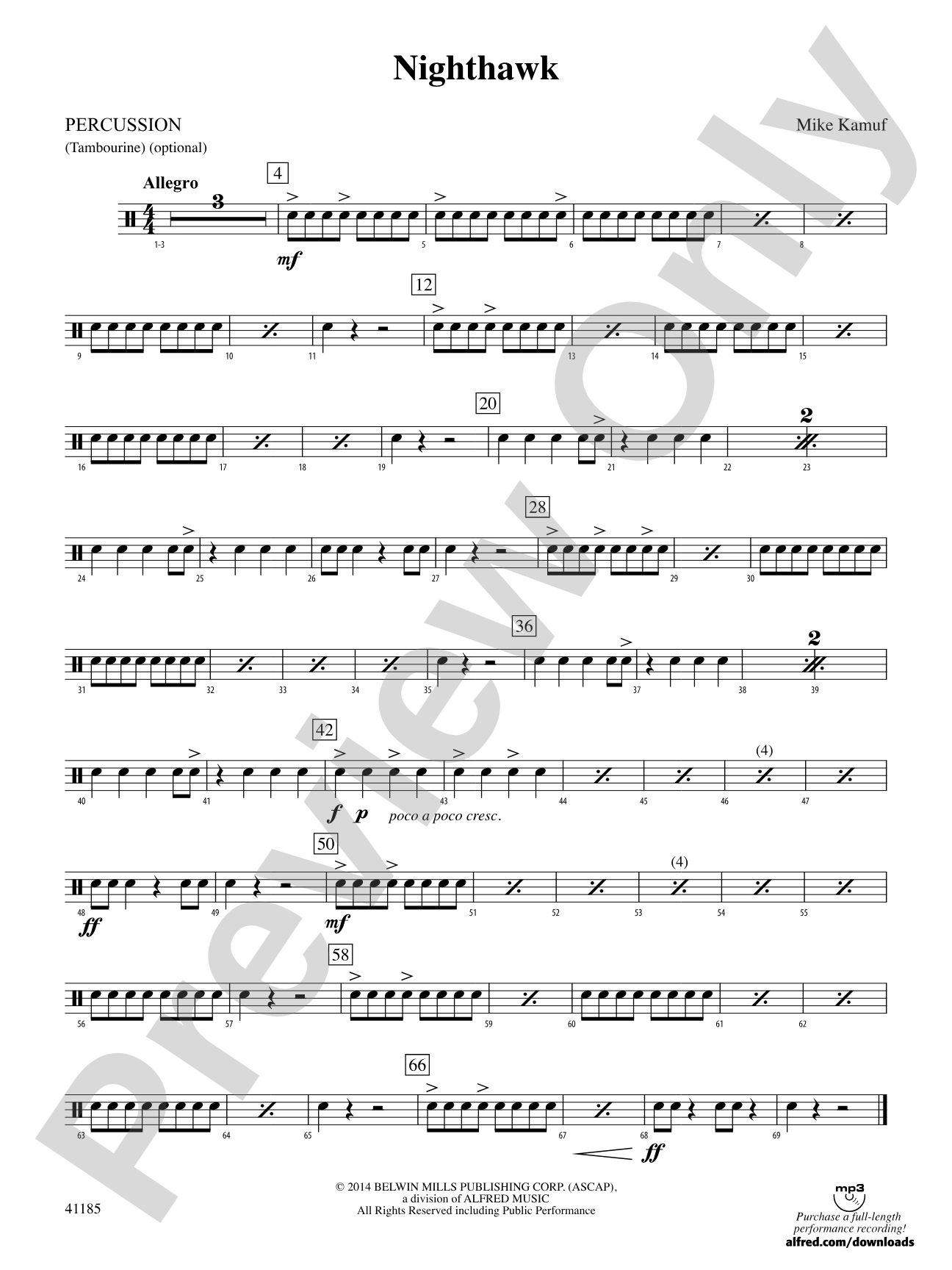 Nighthawk: 1st Percussion