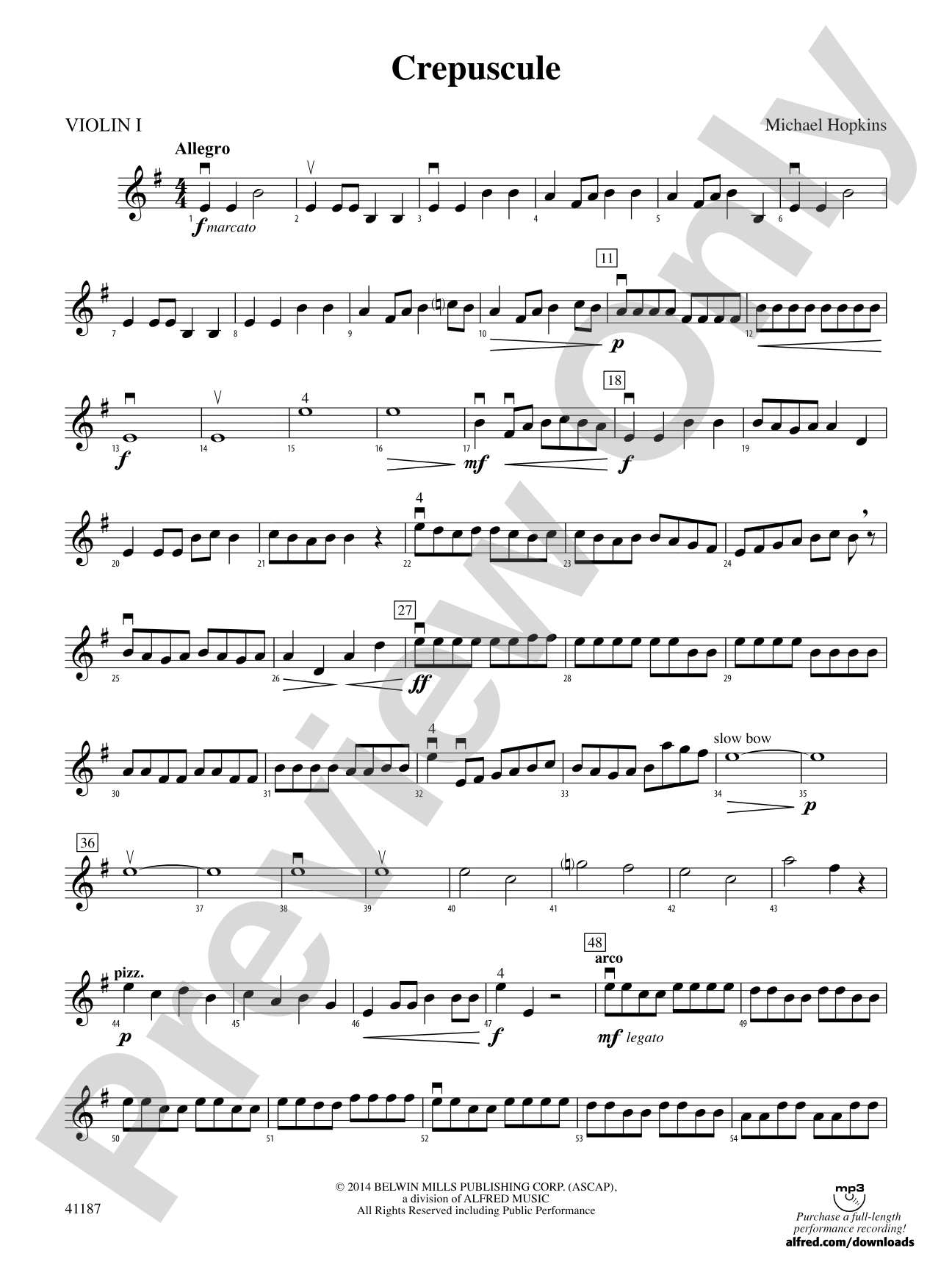 Crepuscule: 1st Violin