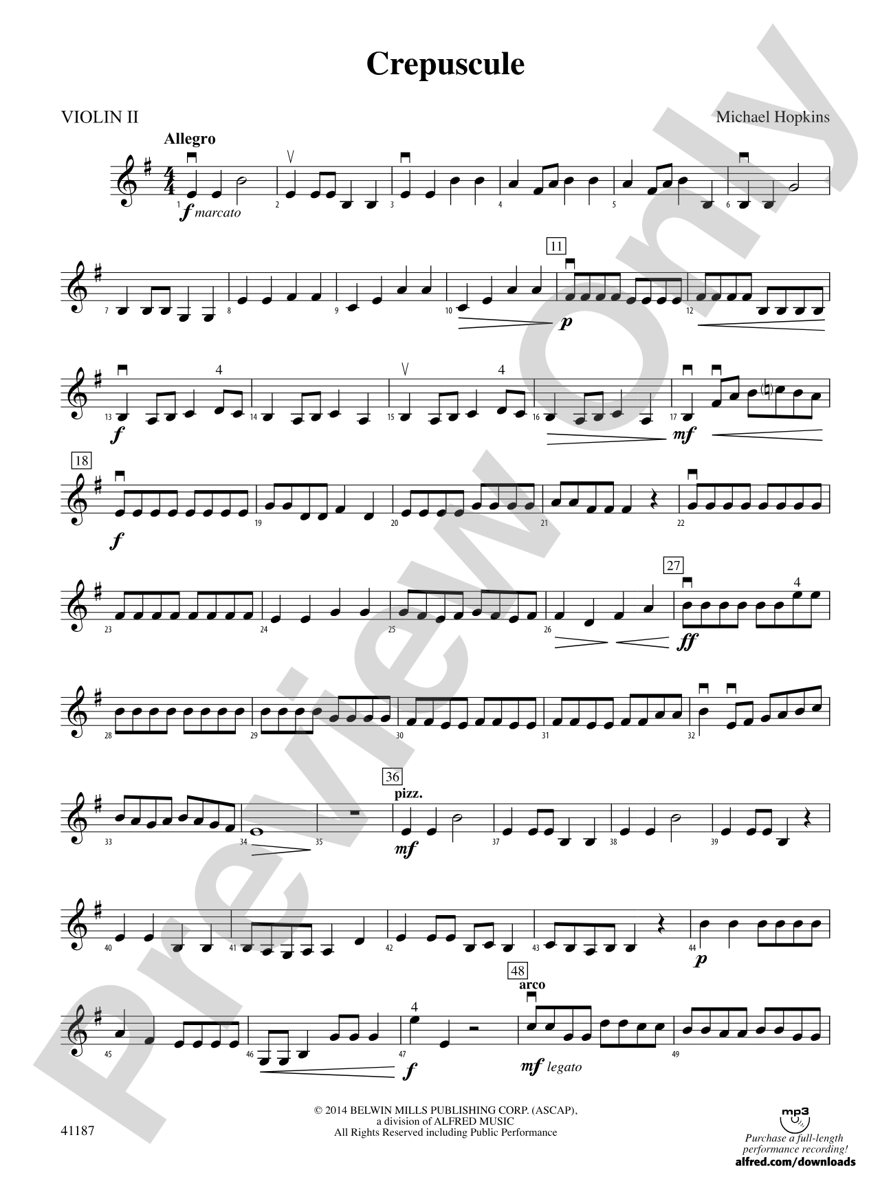 Crepuscule: 2nd Violin