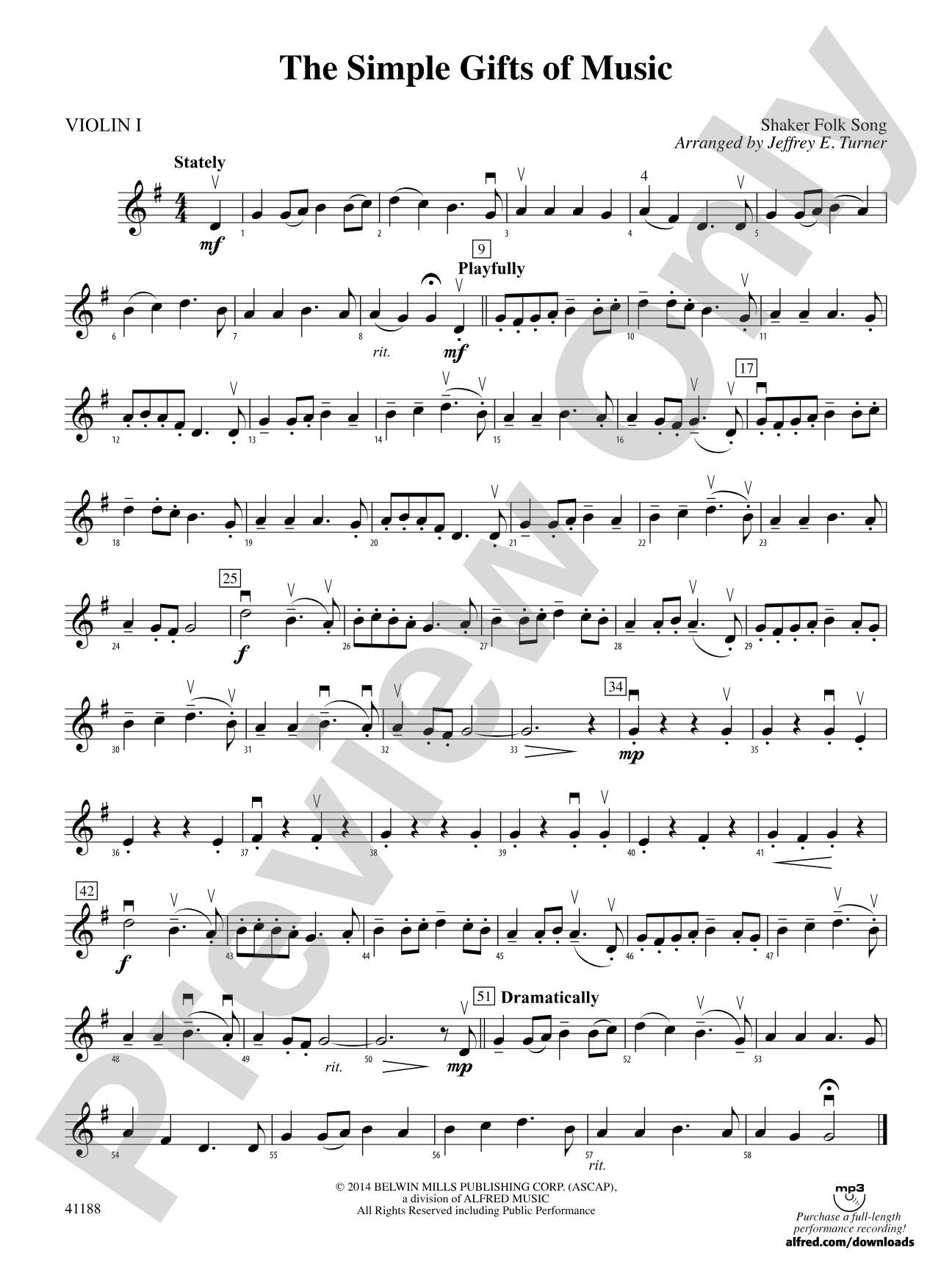 The Simple Gifts of Music: 1st Violin