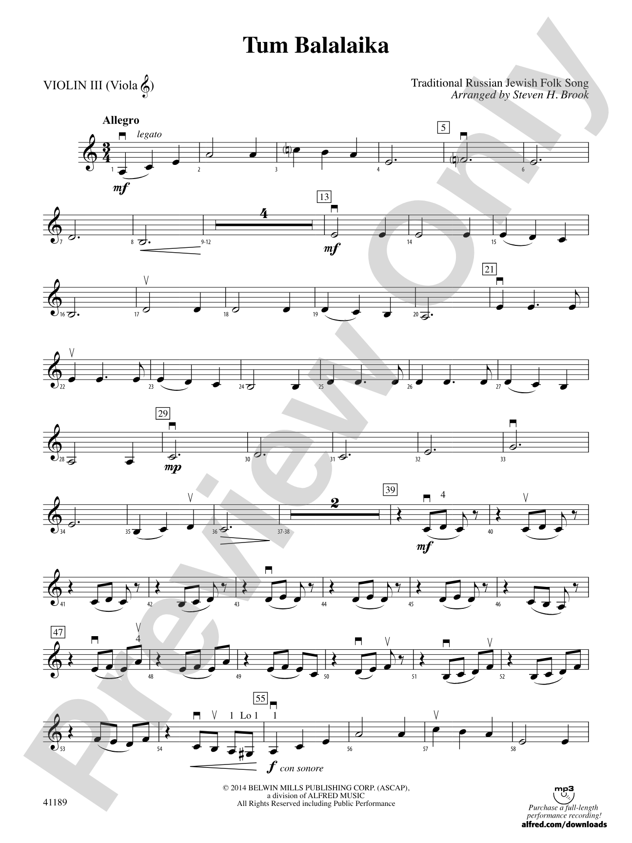 Tum Balalaika: 3rd Violin (Viola [TC])