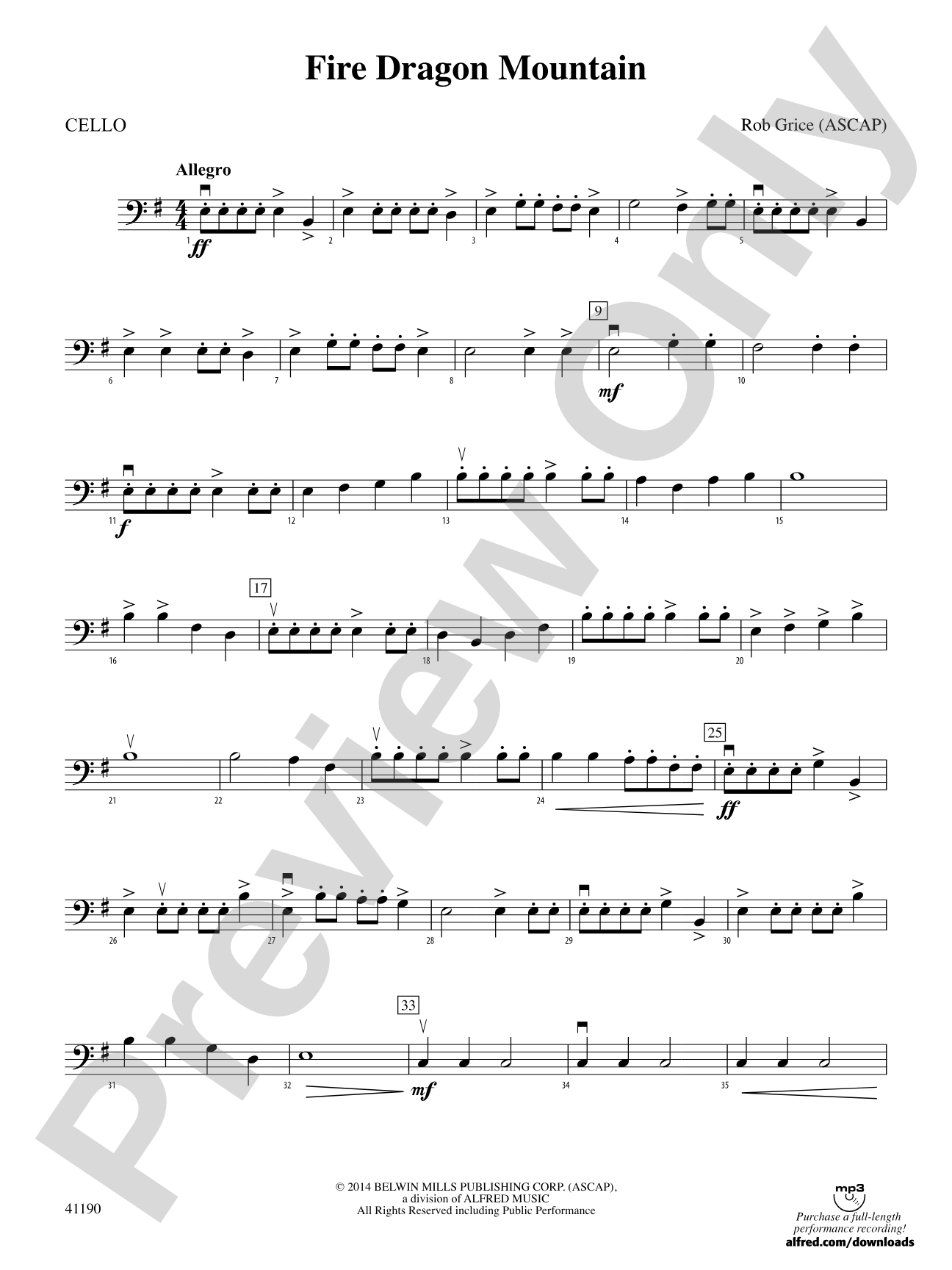 Fire Dragon Mountain: Cello