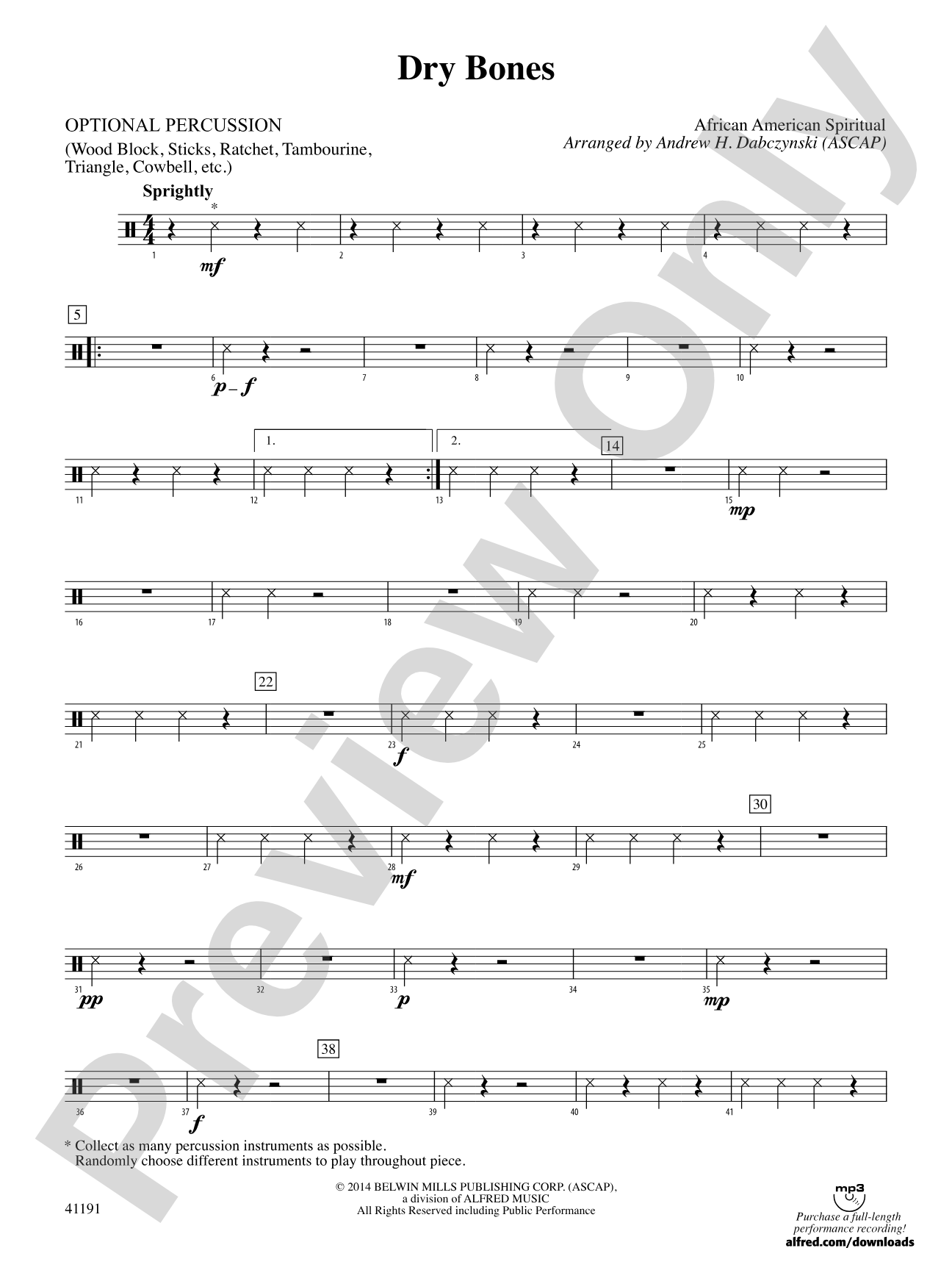 Dry Bones: 1st Percussion