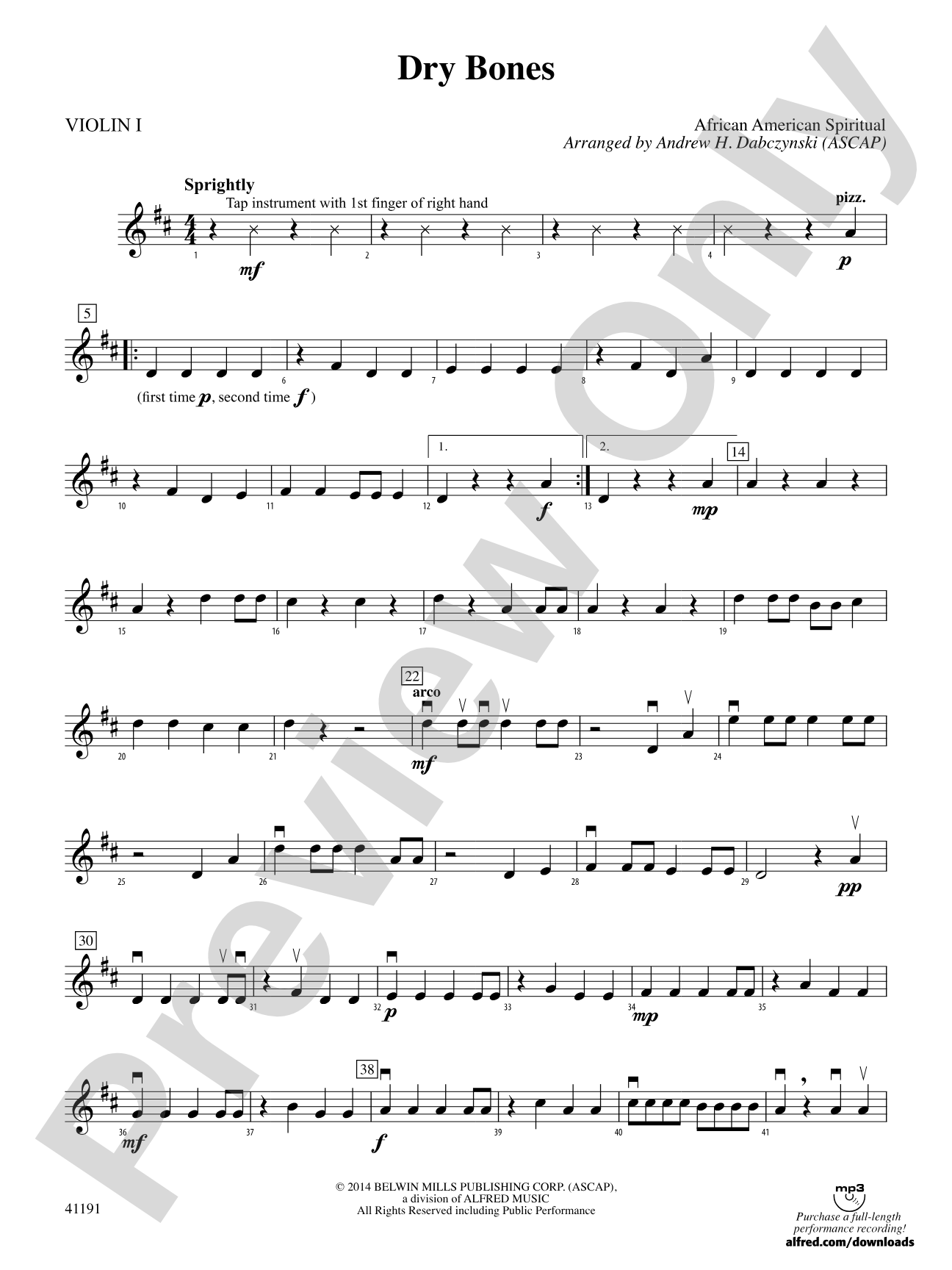 Dry Bones: 1st Violin