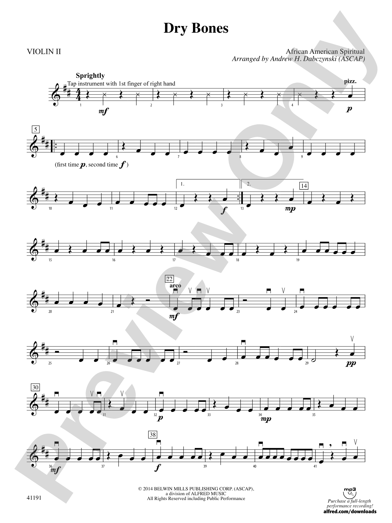 Dry Bones: 2nd Violin