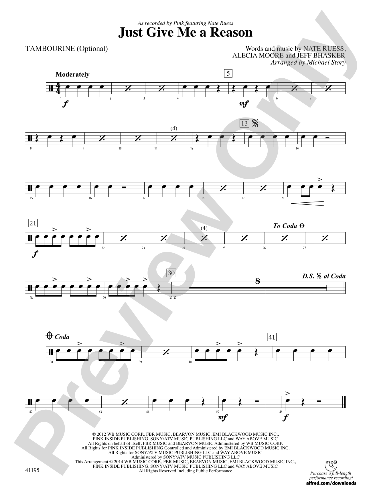 Just Give Me a Reason: 1st Percussion