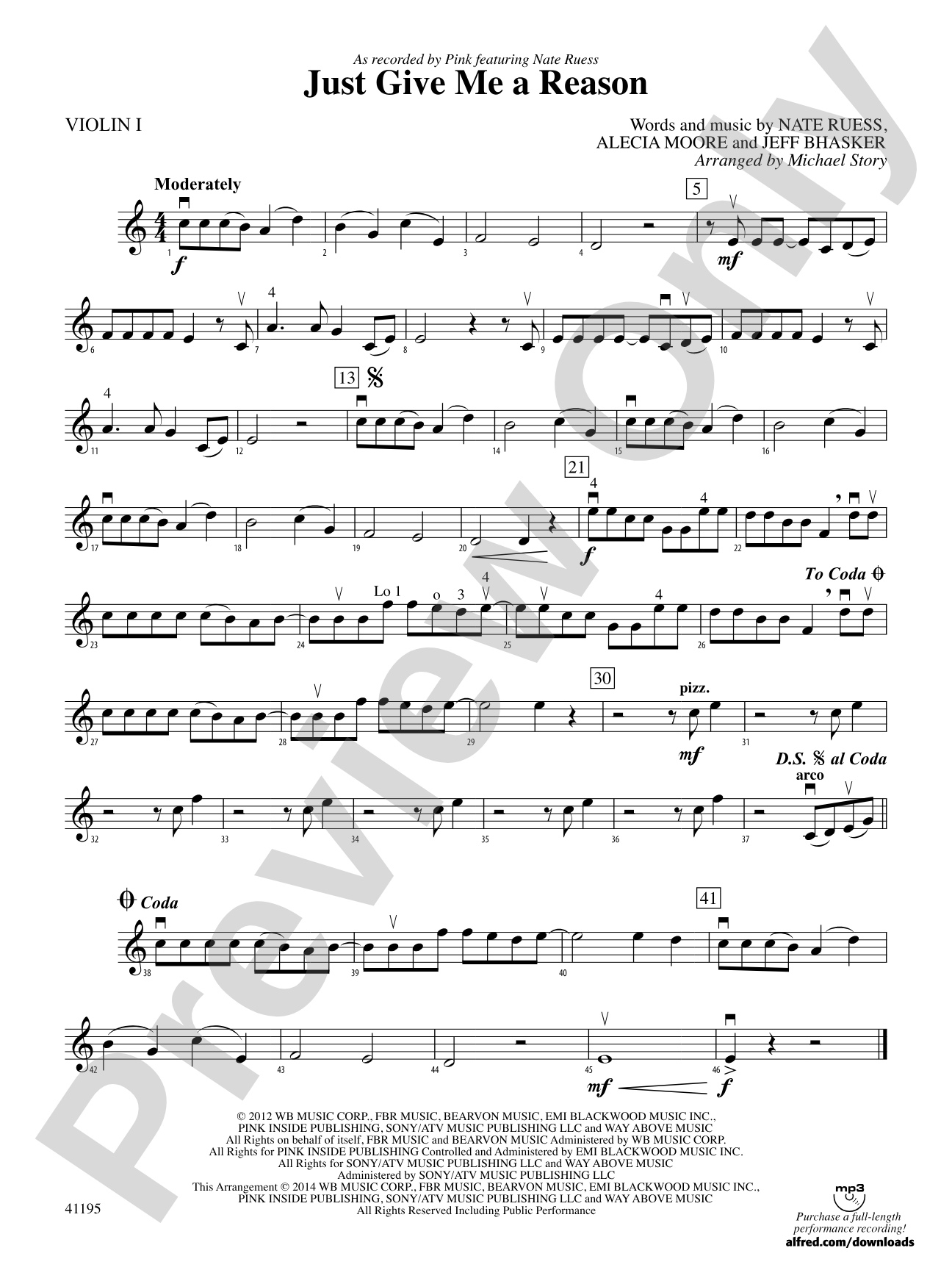 Just Give Me a Reason: 1st Violin