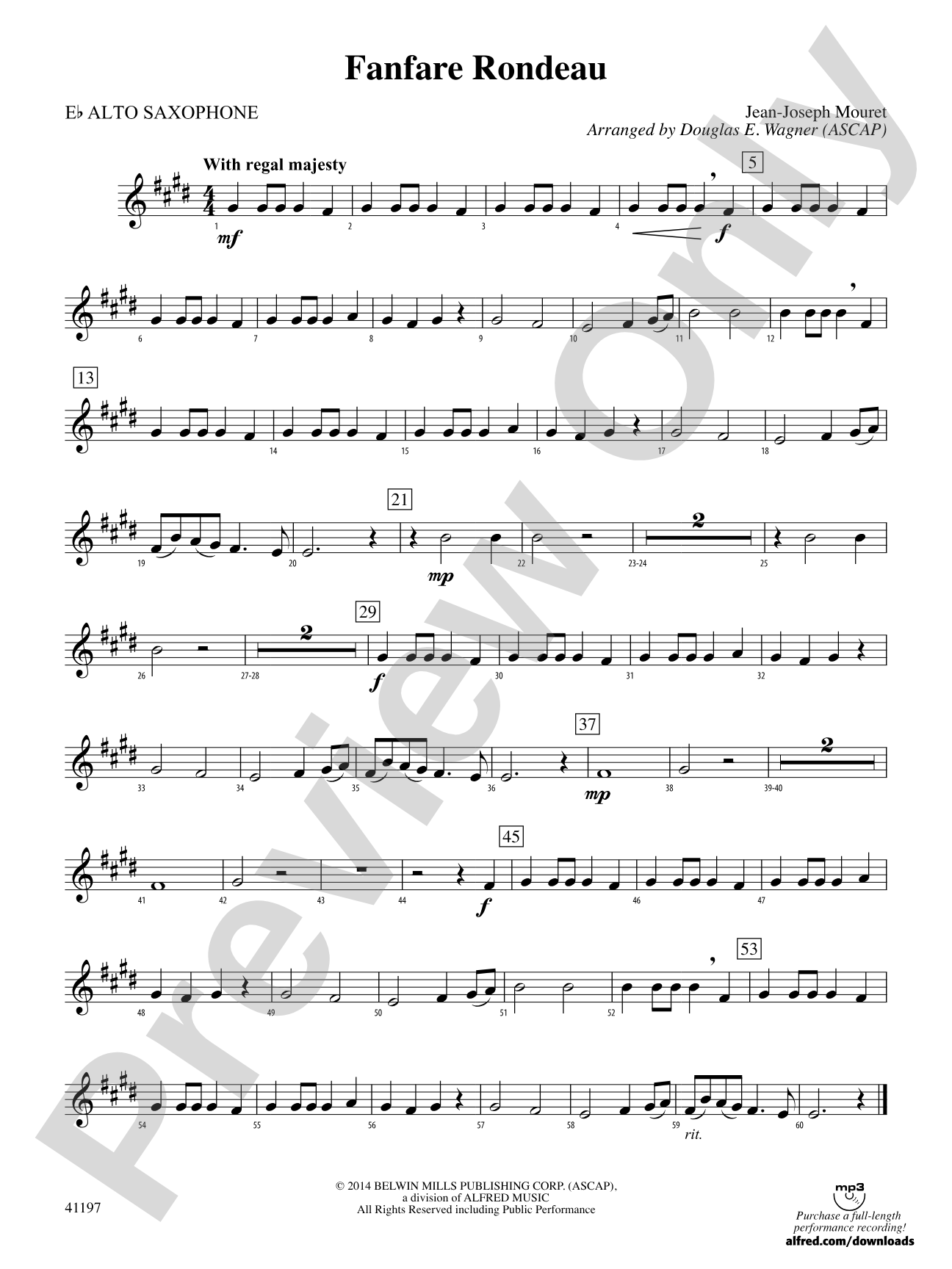 Fanfare Rondeau: E-flat Alto Saxophone