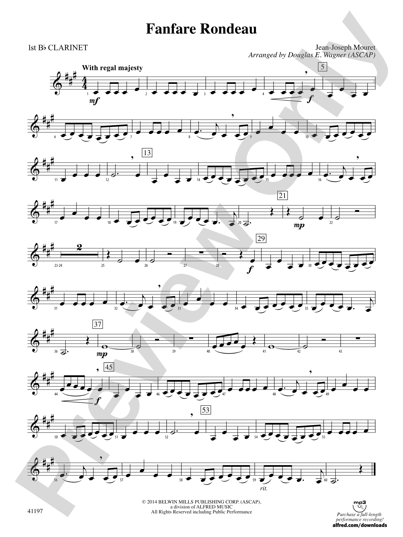 Fanfare Rondeau: 1st B-flat Clarinet