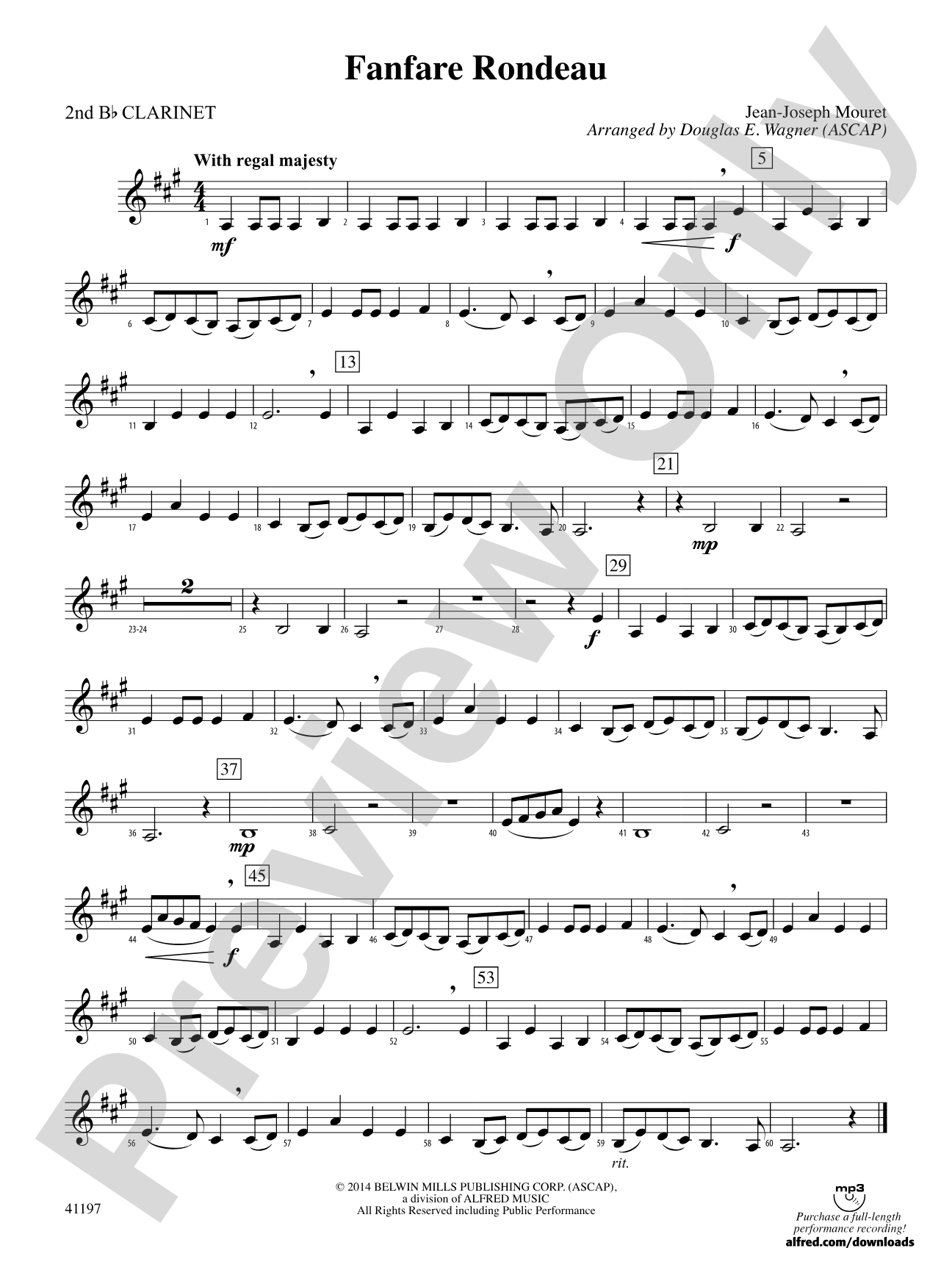 Fanfare Rondeau: 2nd B-flat Clarinet
