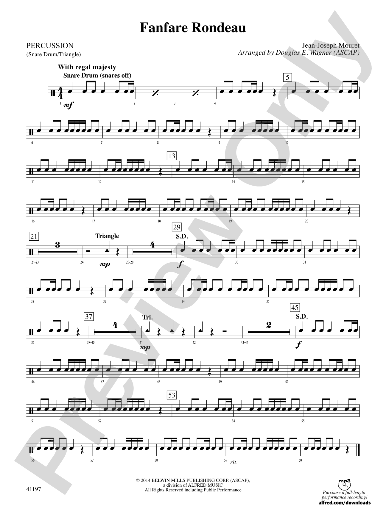 Fanfare Rondeau: 1st Percussion