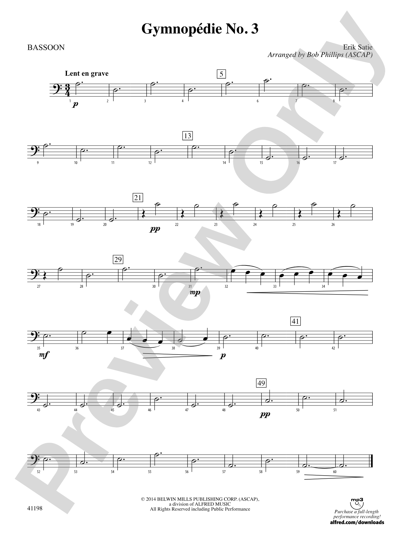 Gymnopédie No. 3: Bassoon