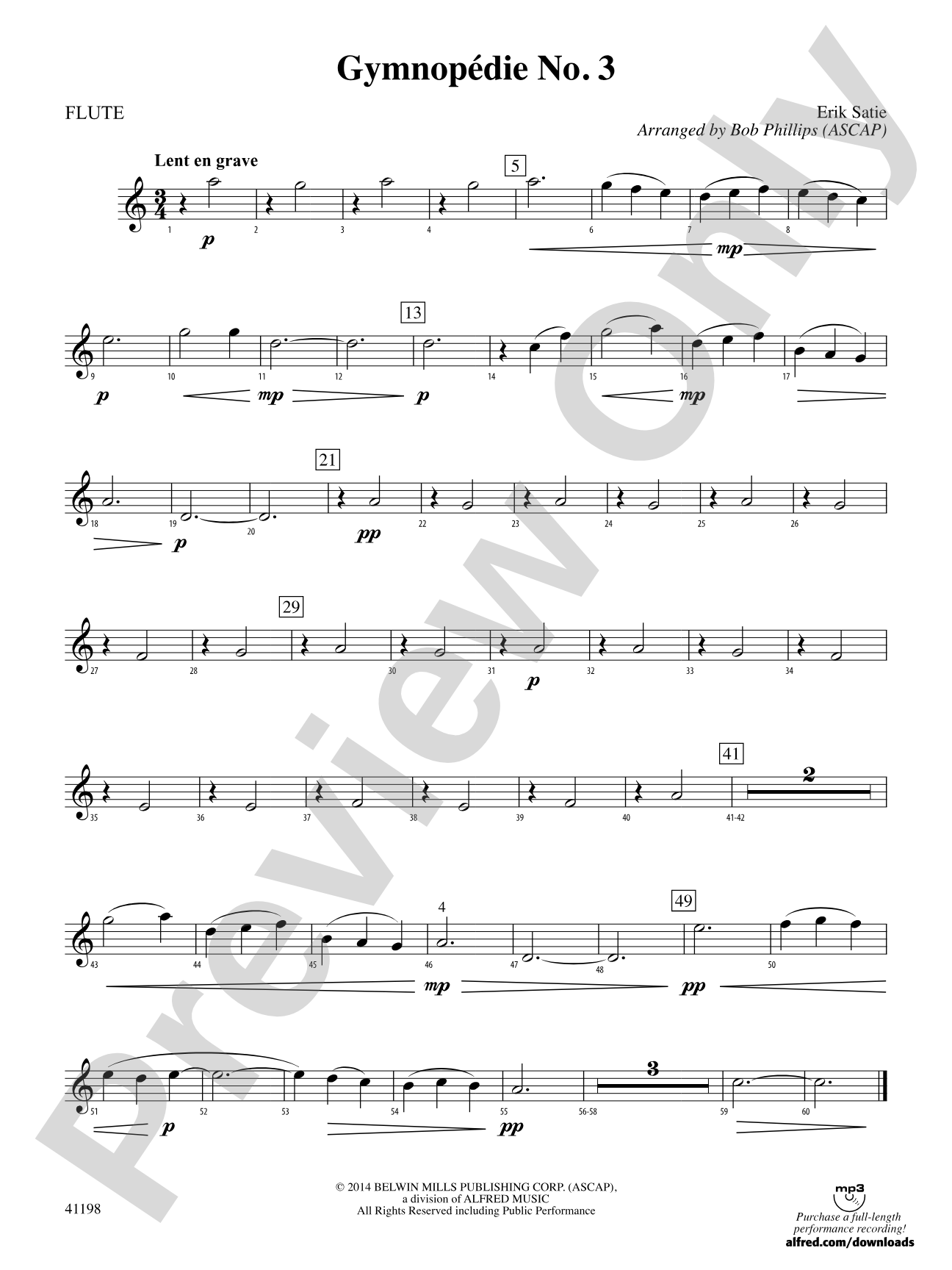 Gymnopédie No. 3: Flute