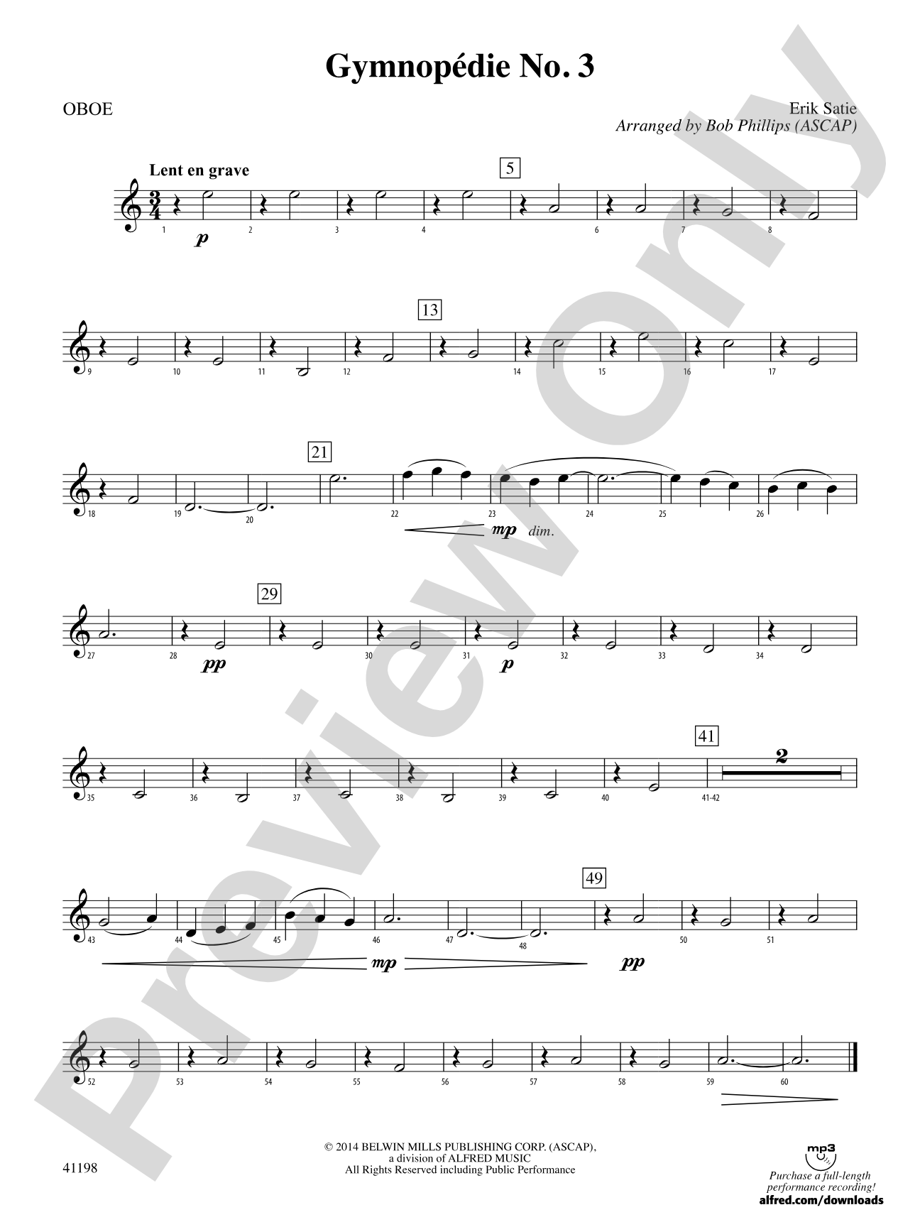Gymnopédie No. 3: Oboe