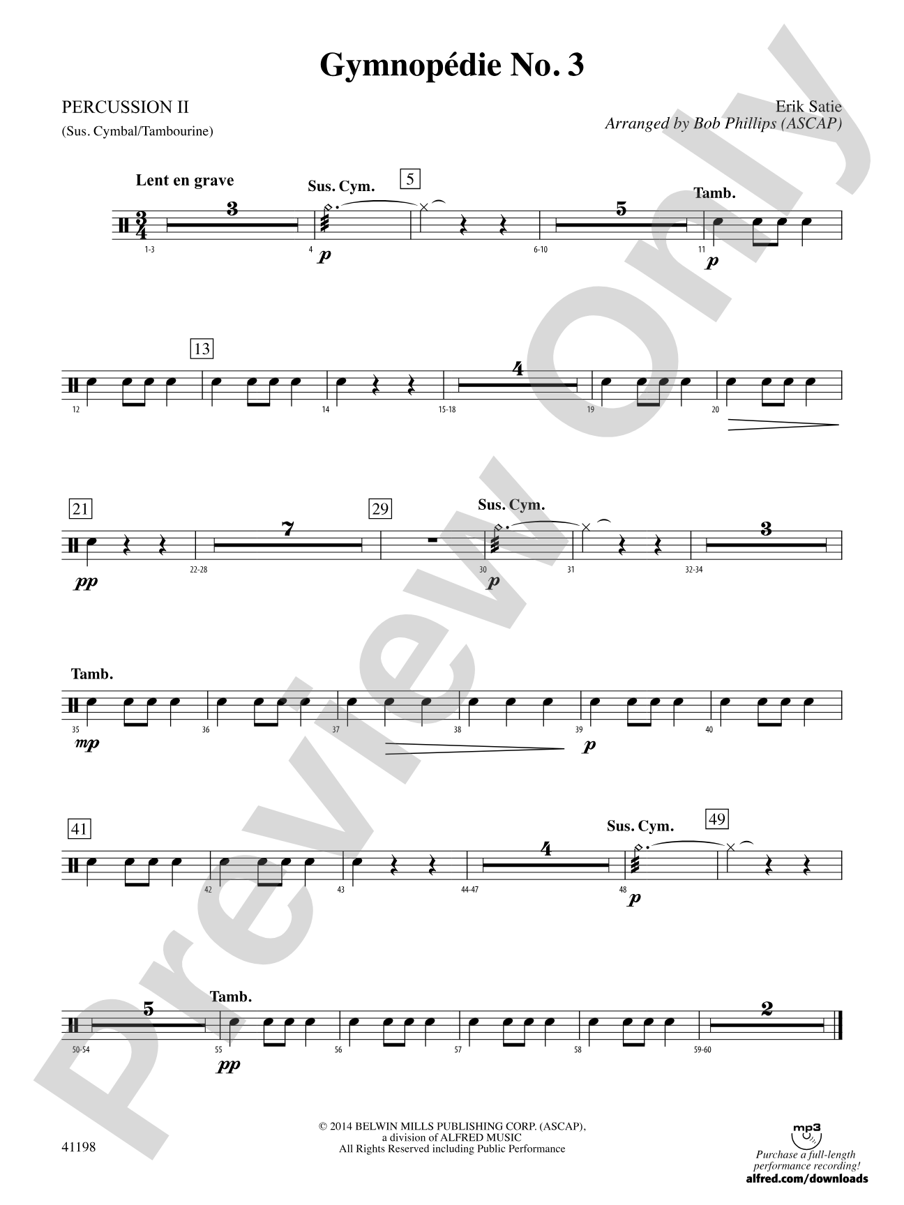 Gymnopédie No. 3: 2nd Percussion