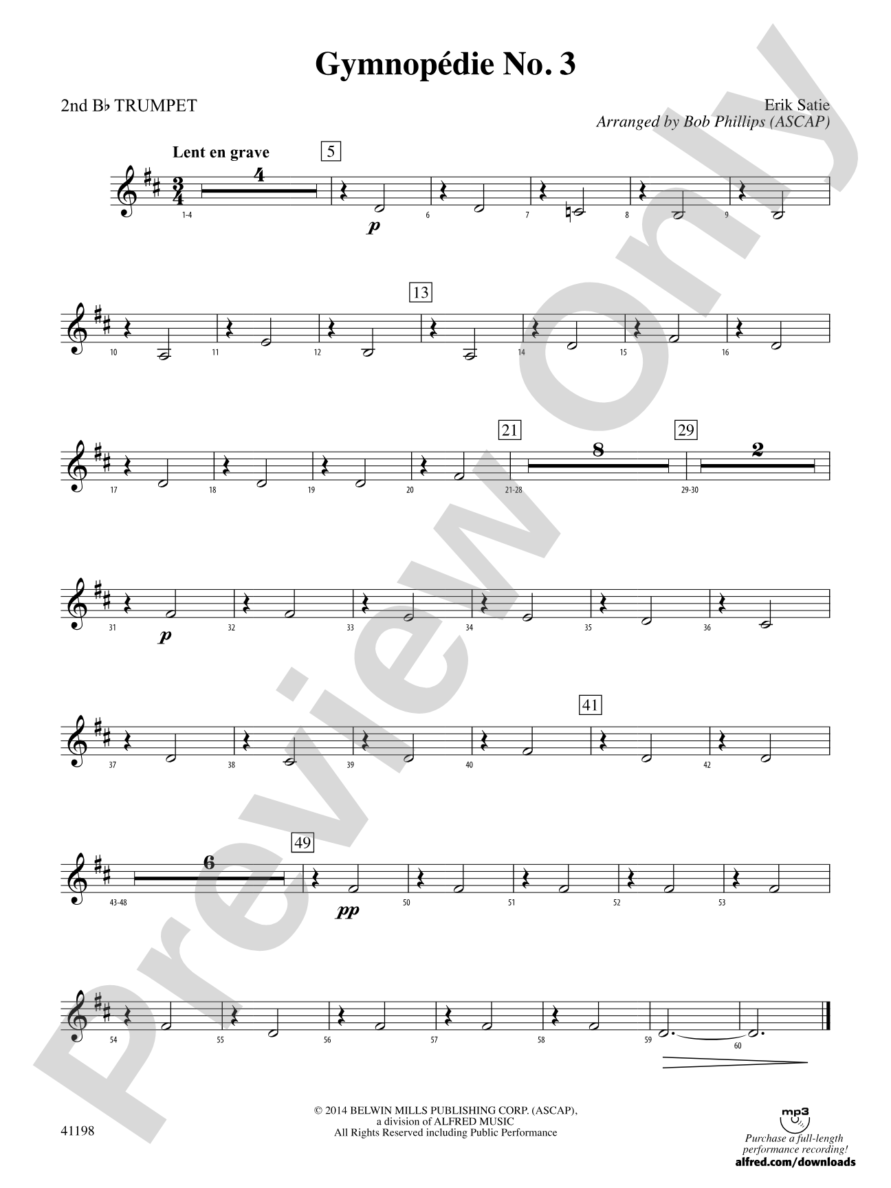 Gymnopédie No. 3: 2nd B-flat Trumpet