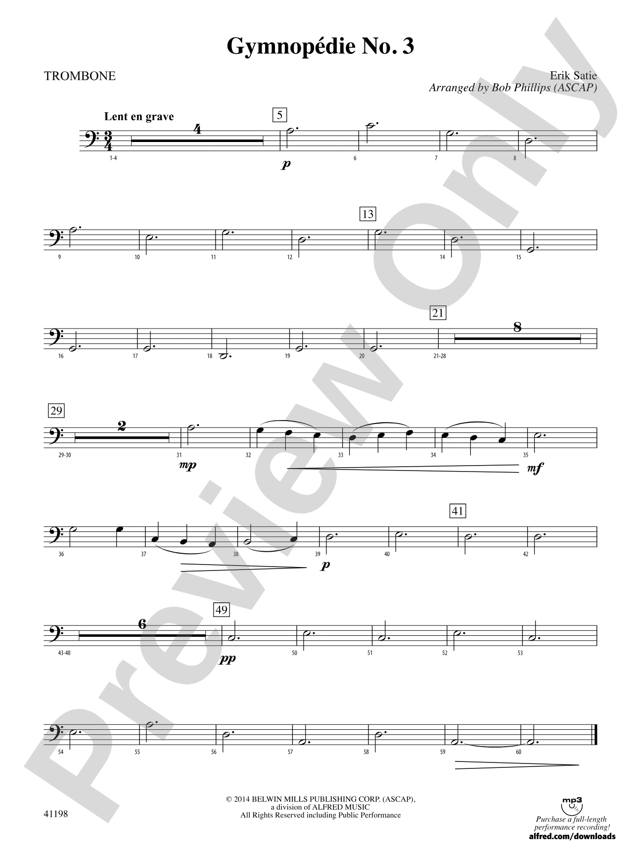 Gymnopédie No. 3: 1st Trombone