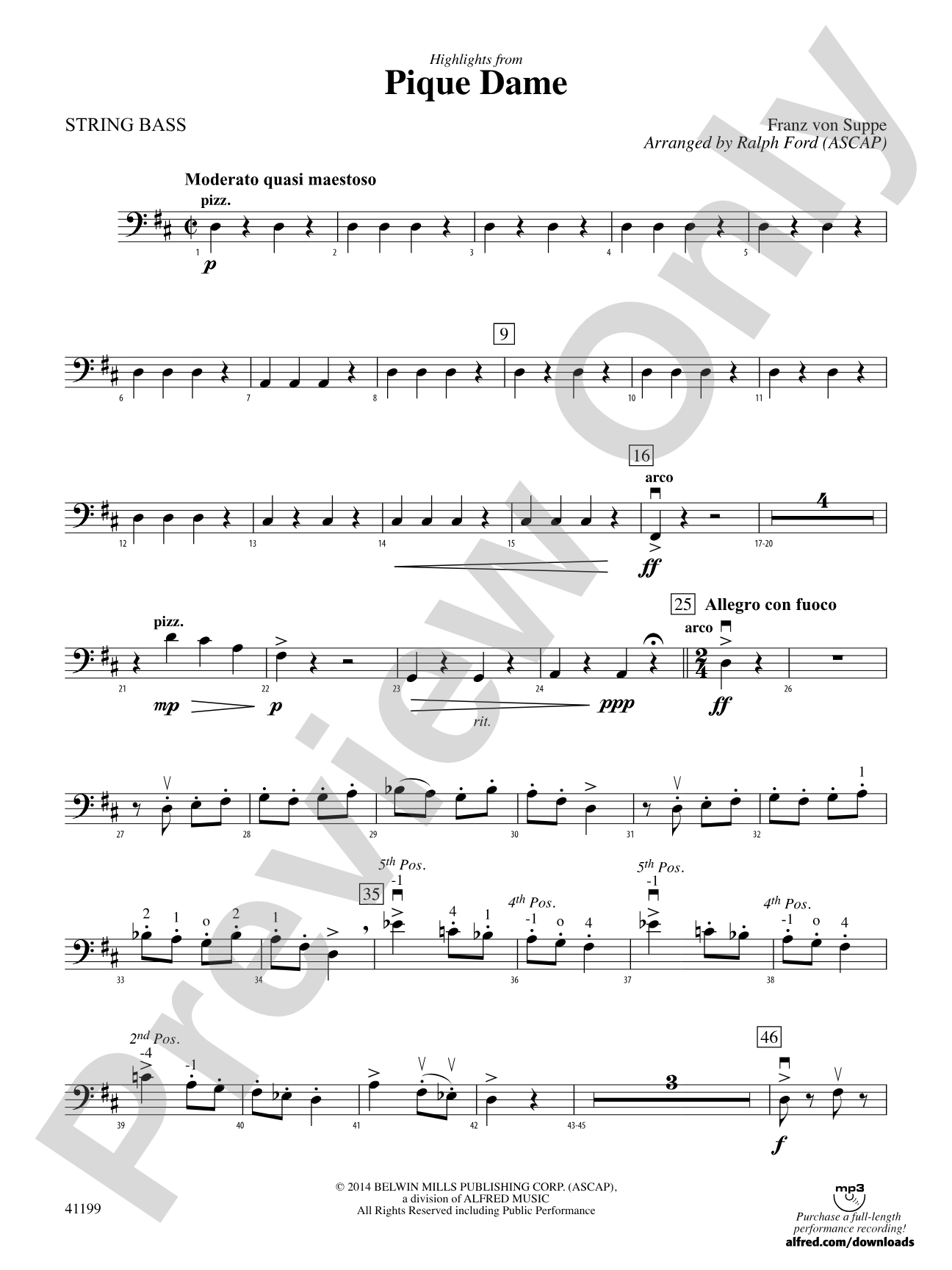 Highlights from Pique Dame: String Bass