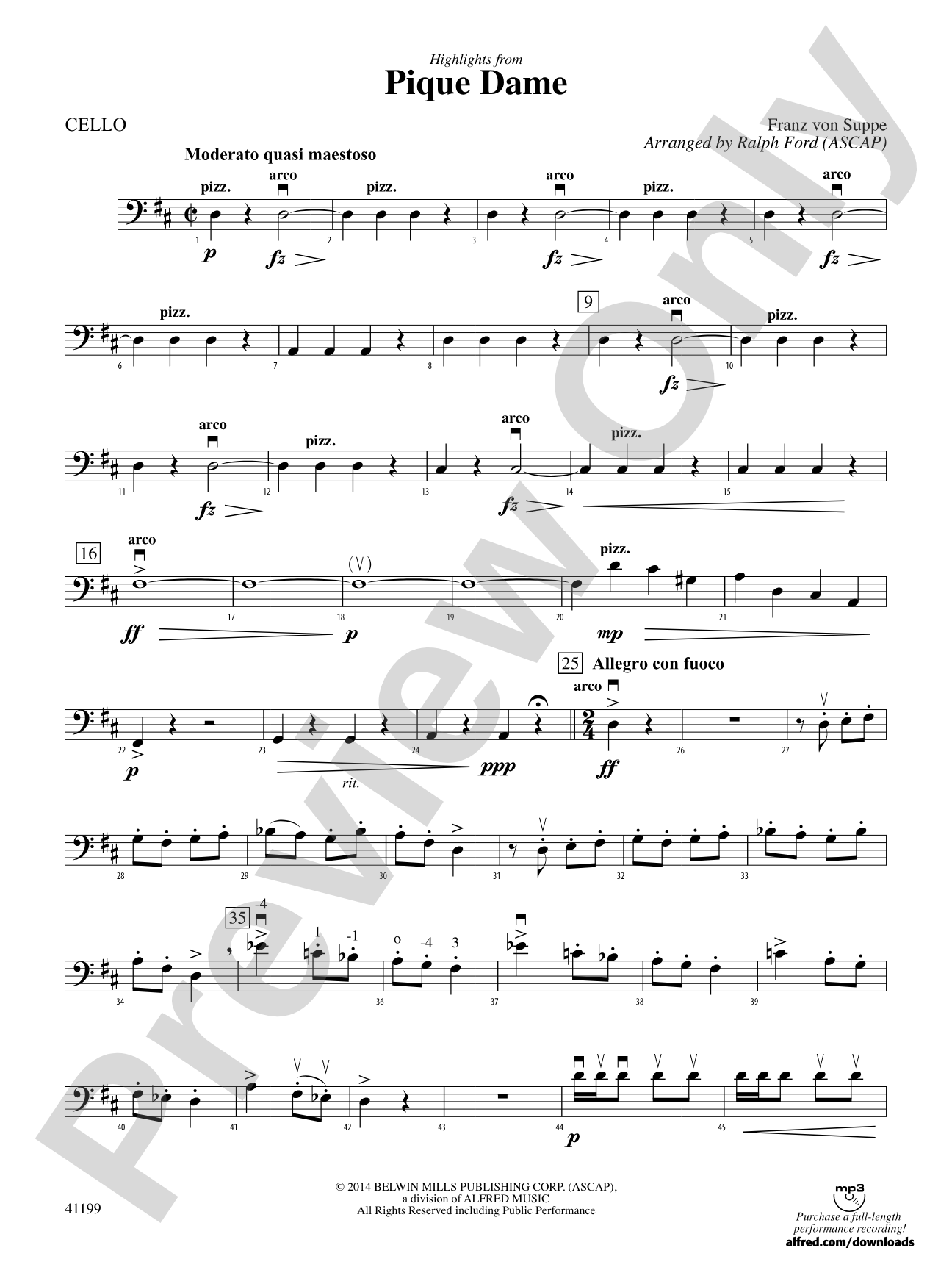 Highlights from Pique Dame: Cello