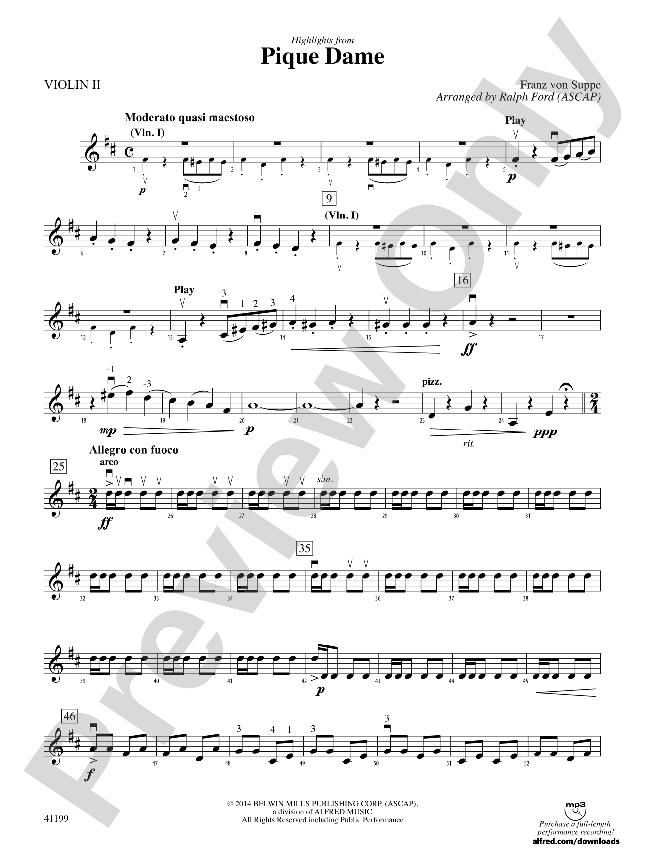 Highlights from Pique Dame: 2nd Violin