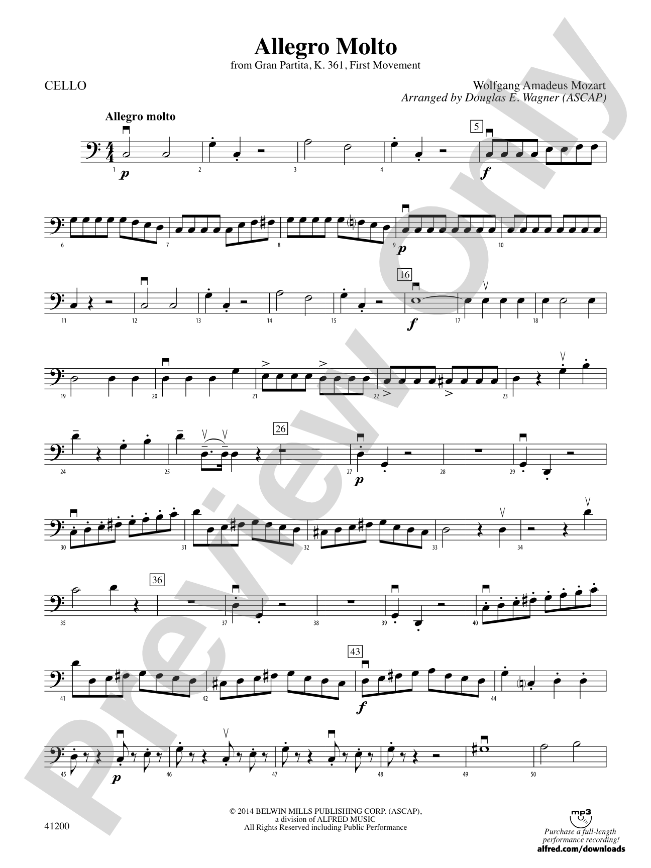 Allegro Molto: Cello
