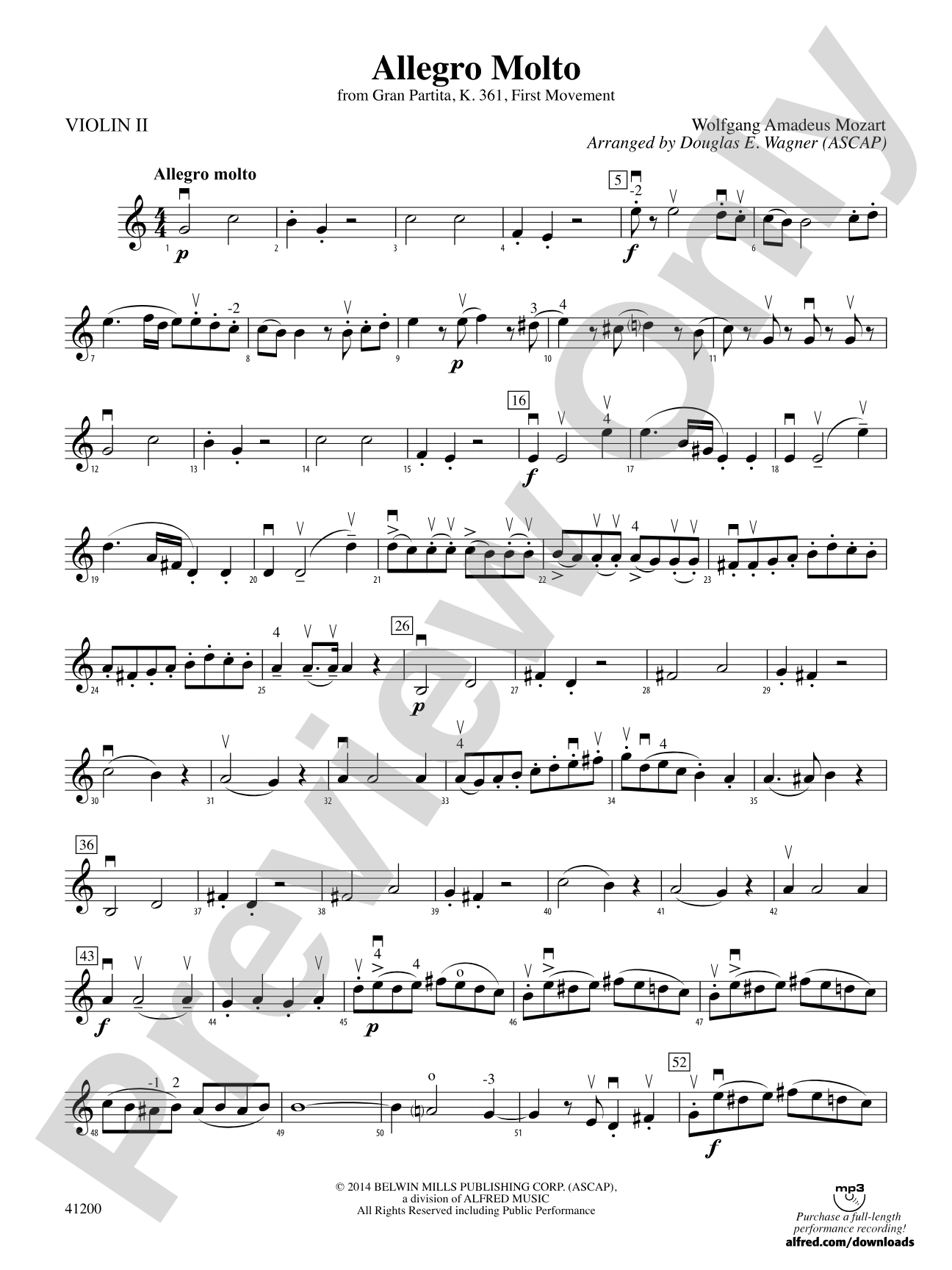 Allegro Molto: 2nd Violin