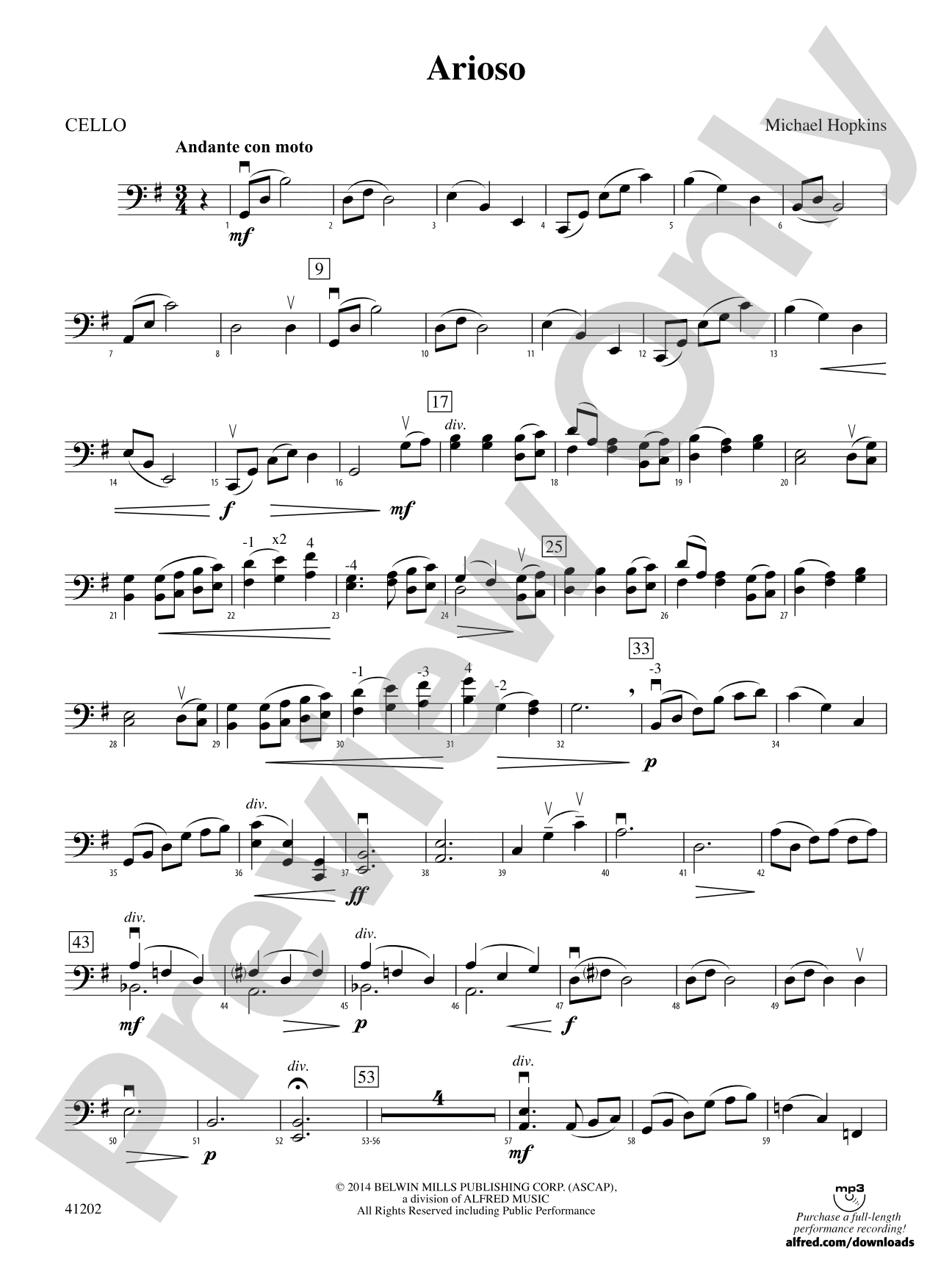 Arioso: Cello