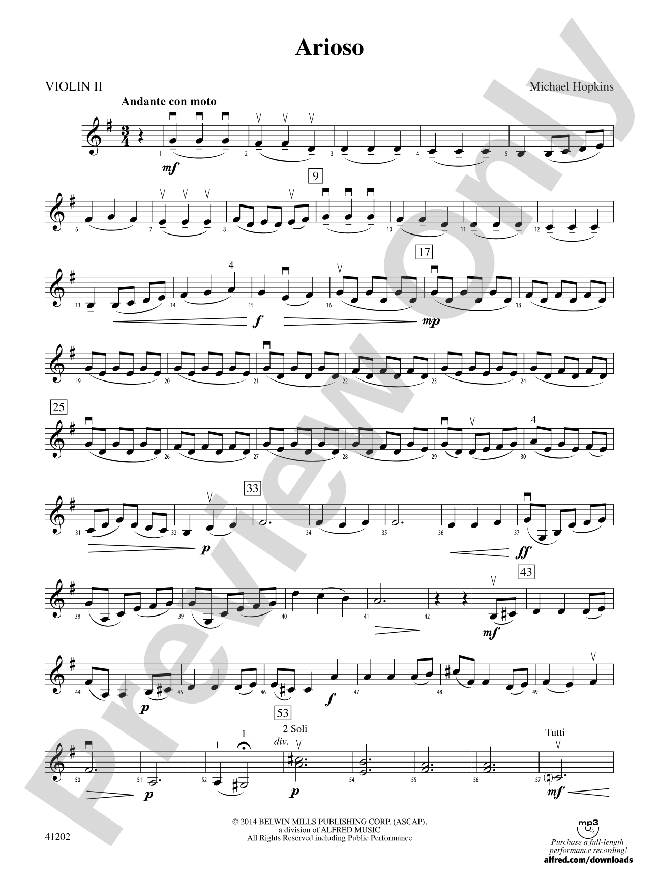 Arioso: 2nd Violin
