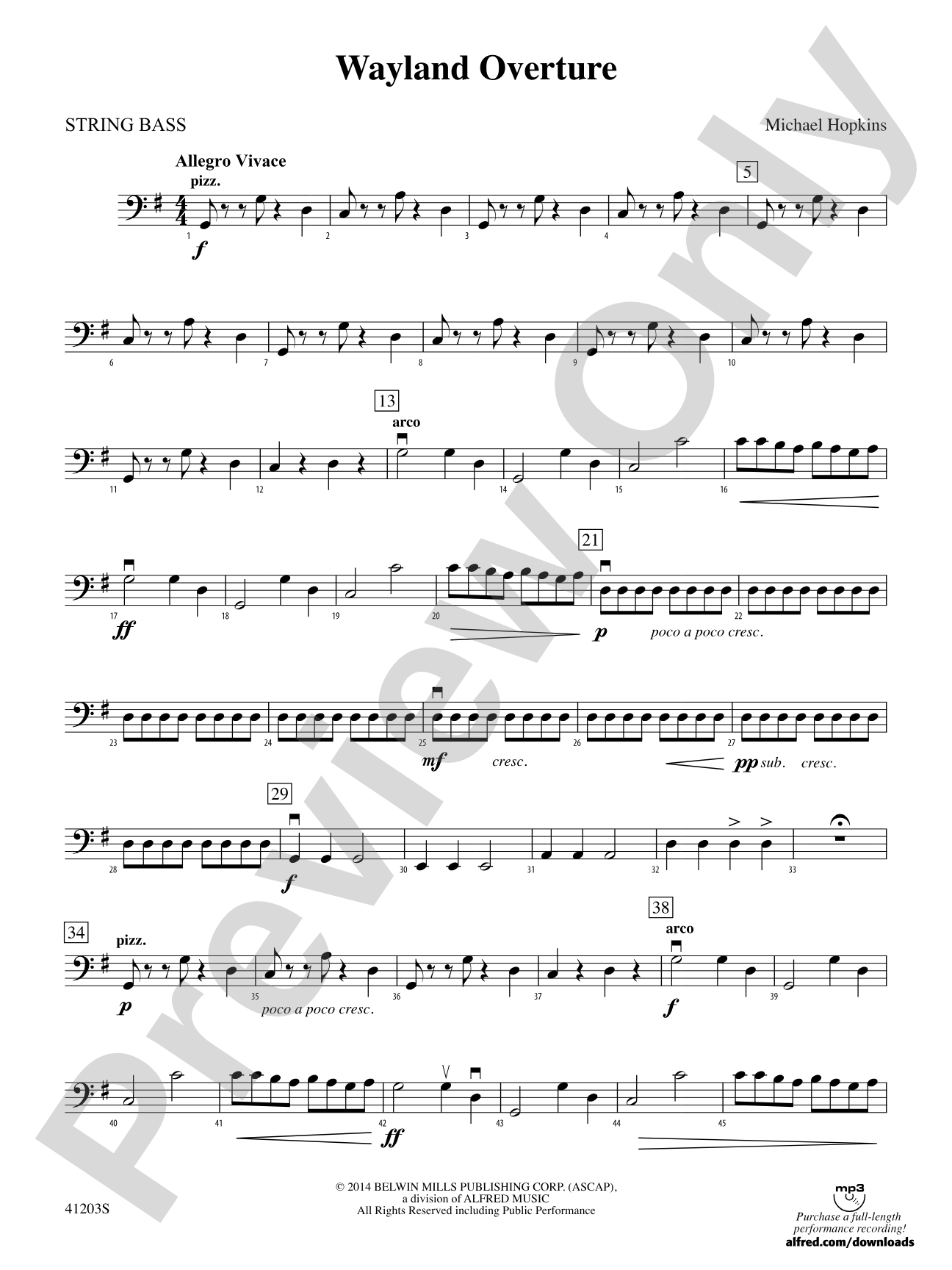 Wayland Overture: String Bass