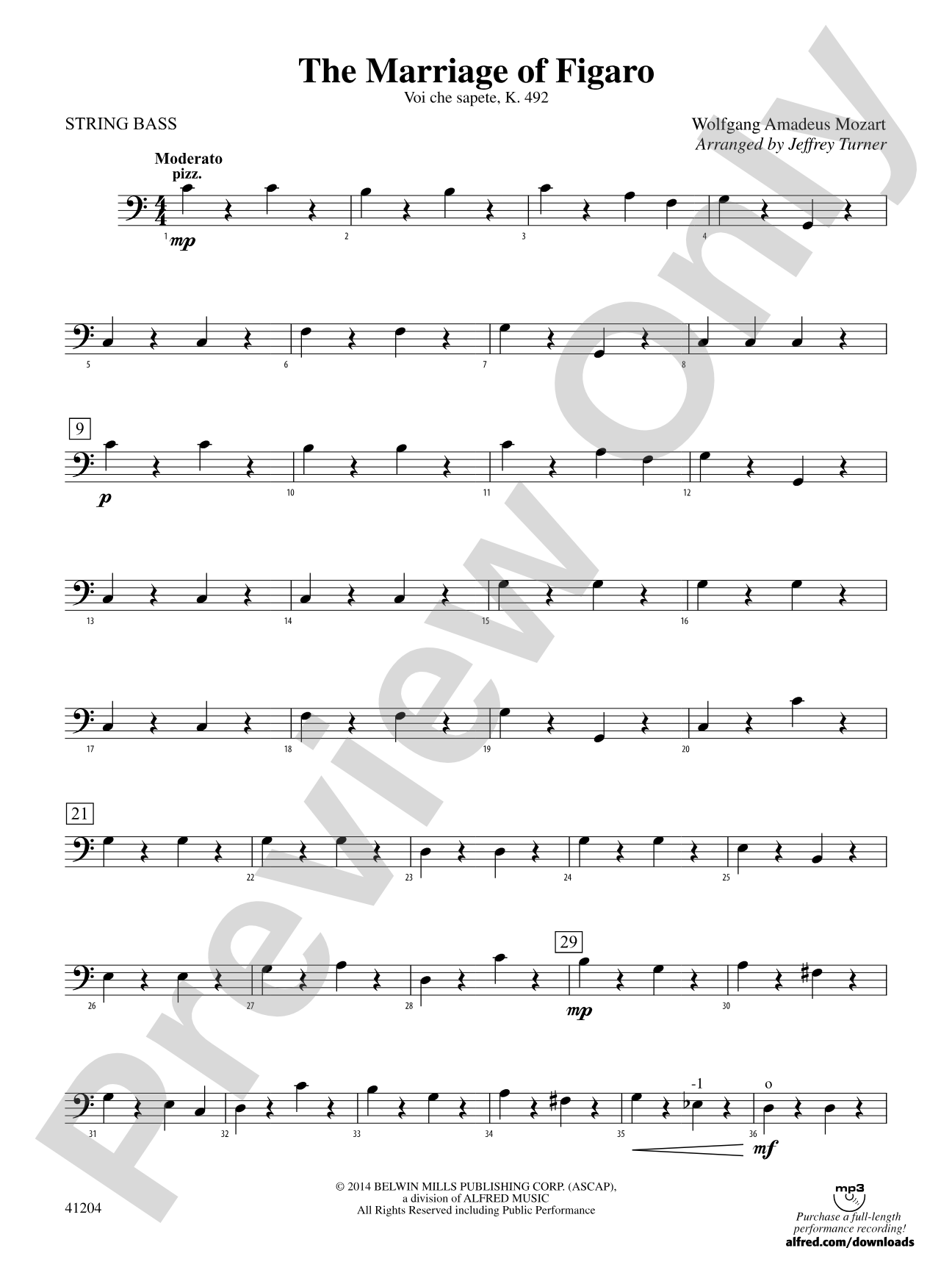 The Marriage of Figaro: String Bass