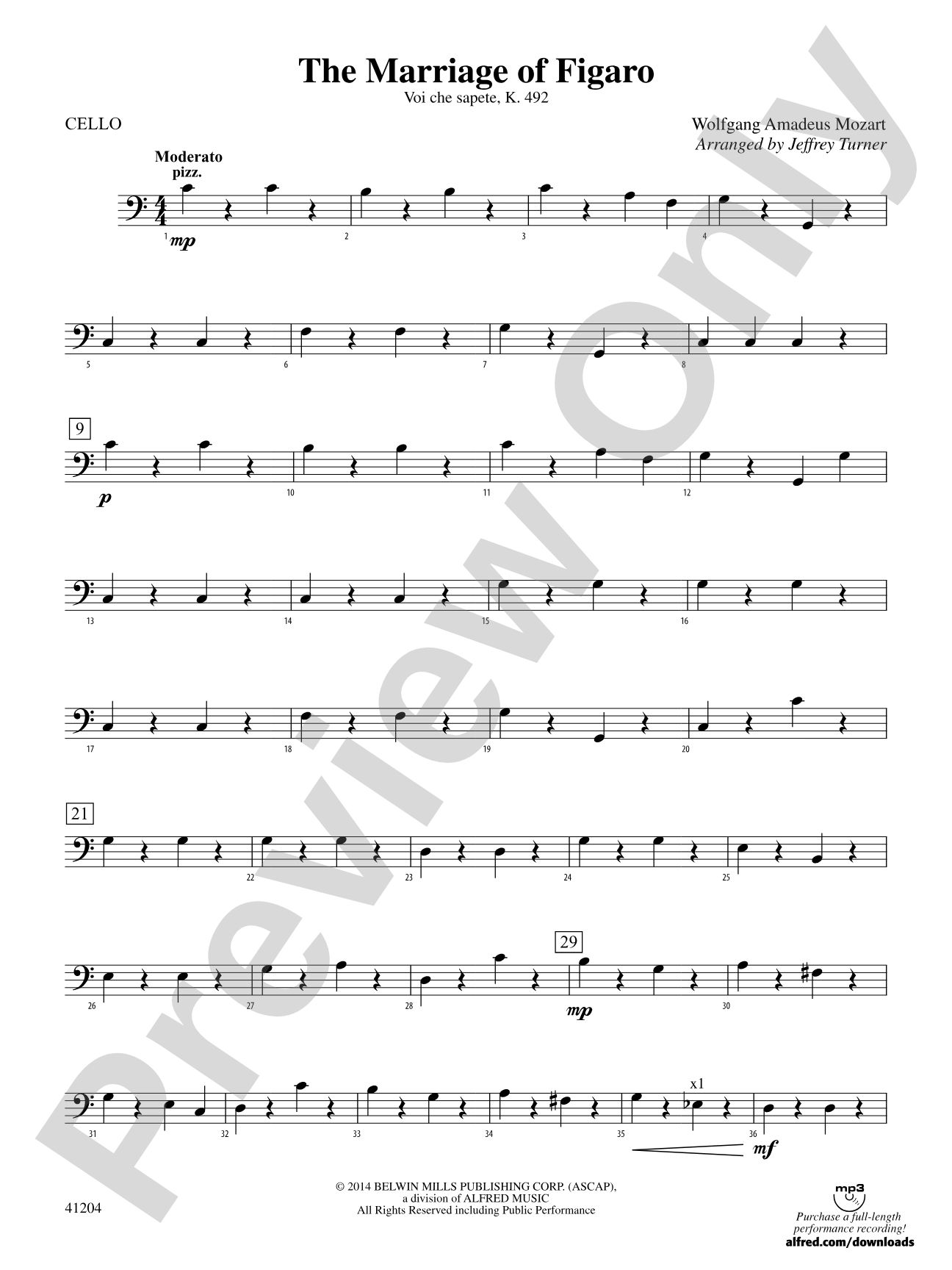 The Marriage of Figaro: Cello