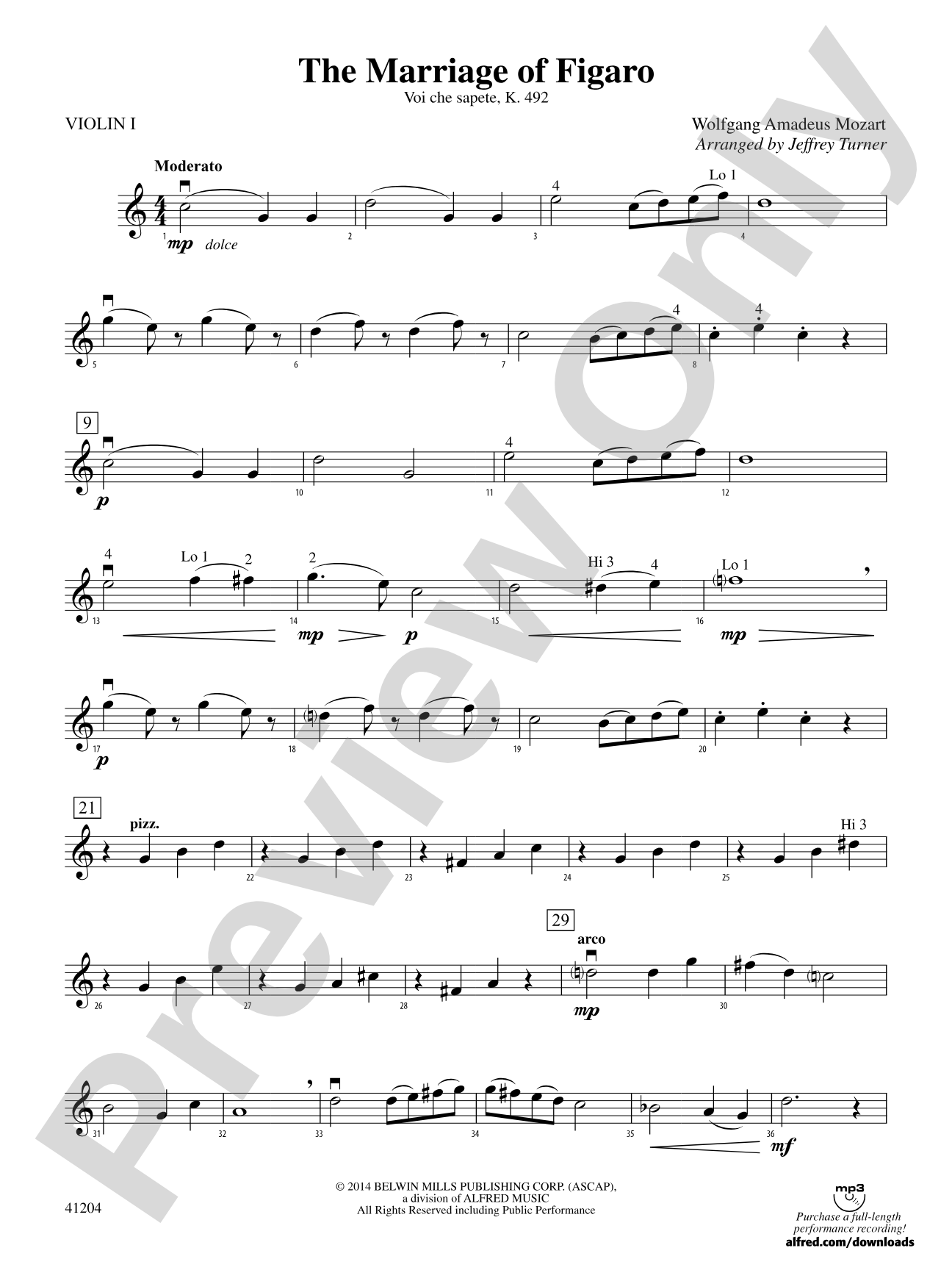 The Marriage of Figaro: 1st Violin