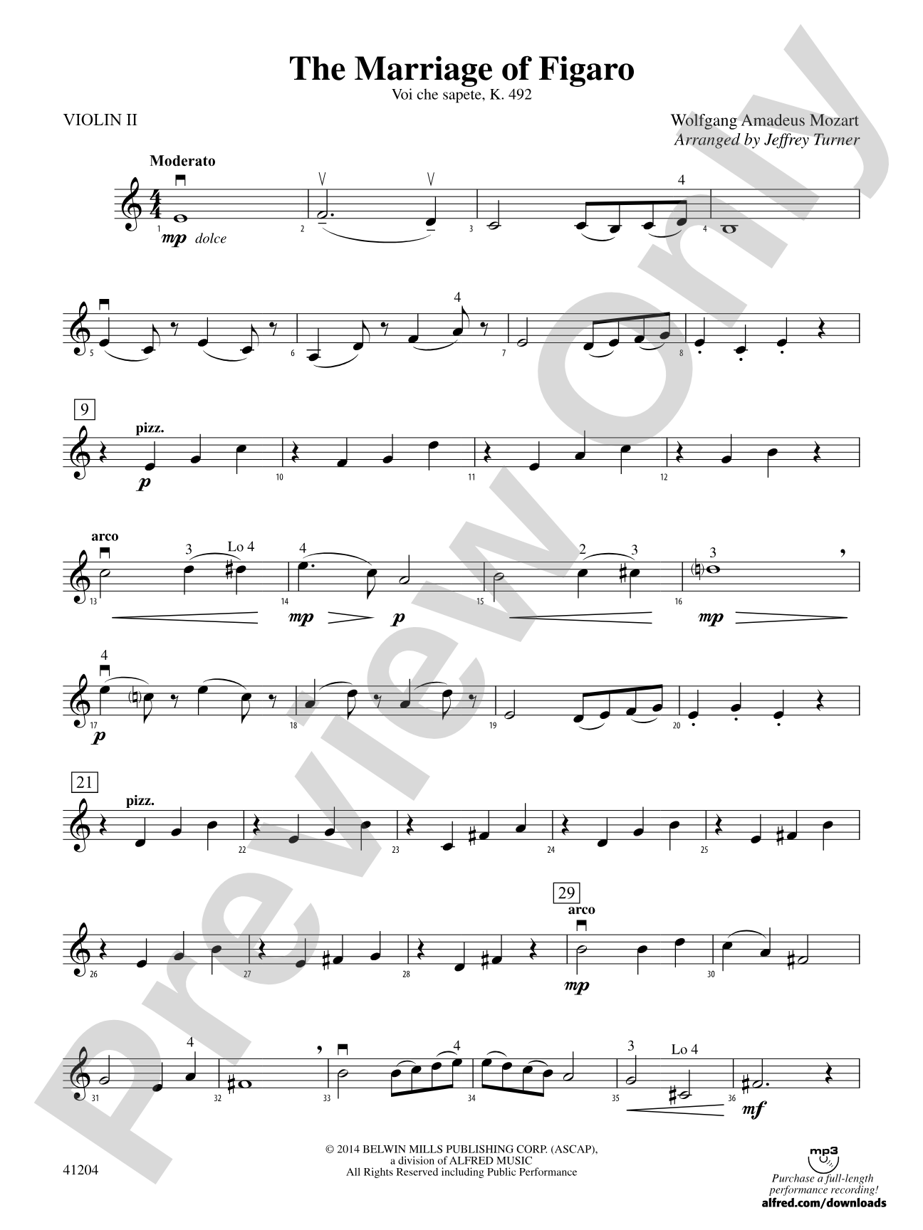 The Marriage of Figaro: 2nd Violin