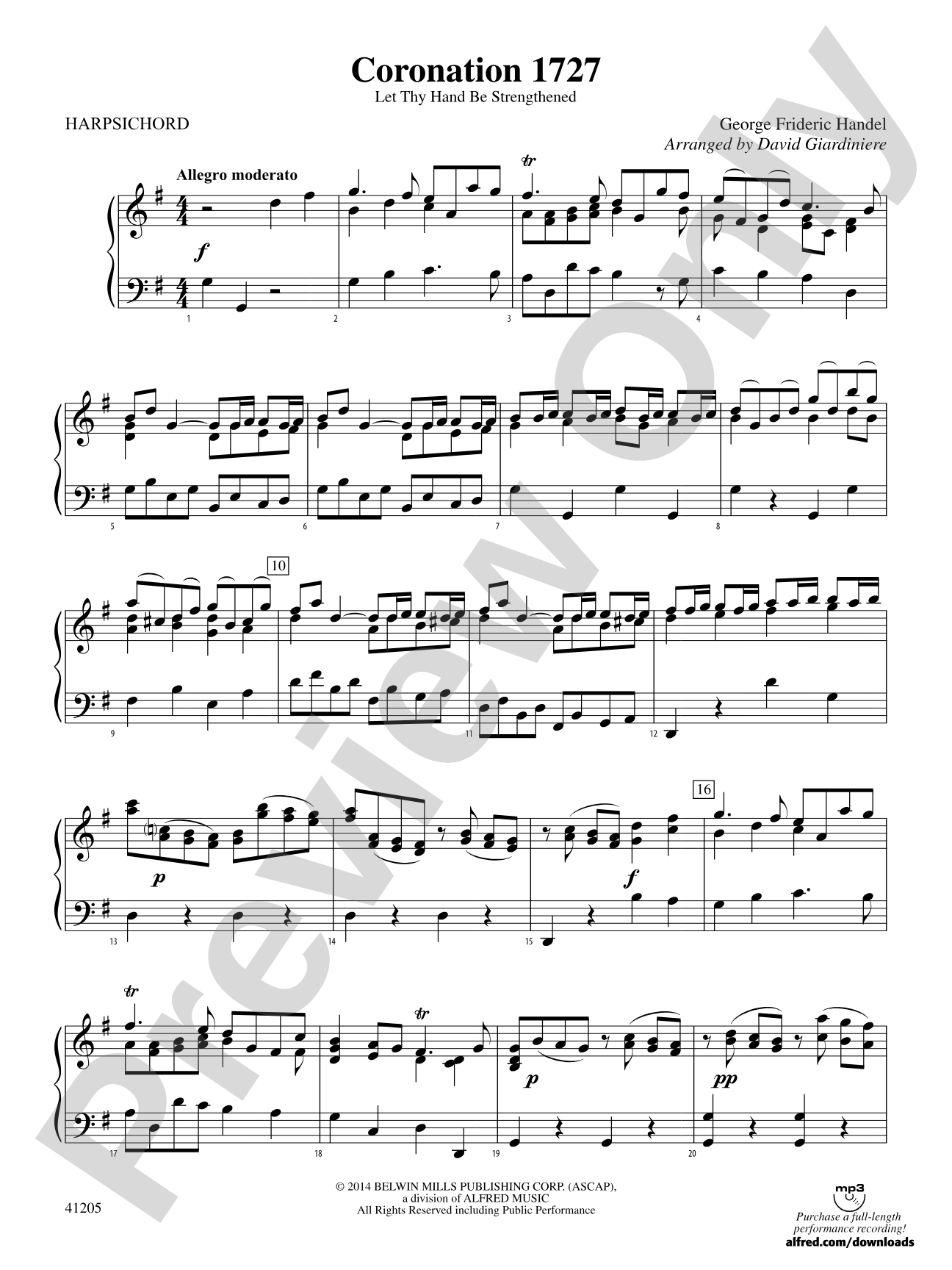 Coronation 1727: Piano Accompaniment