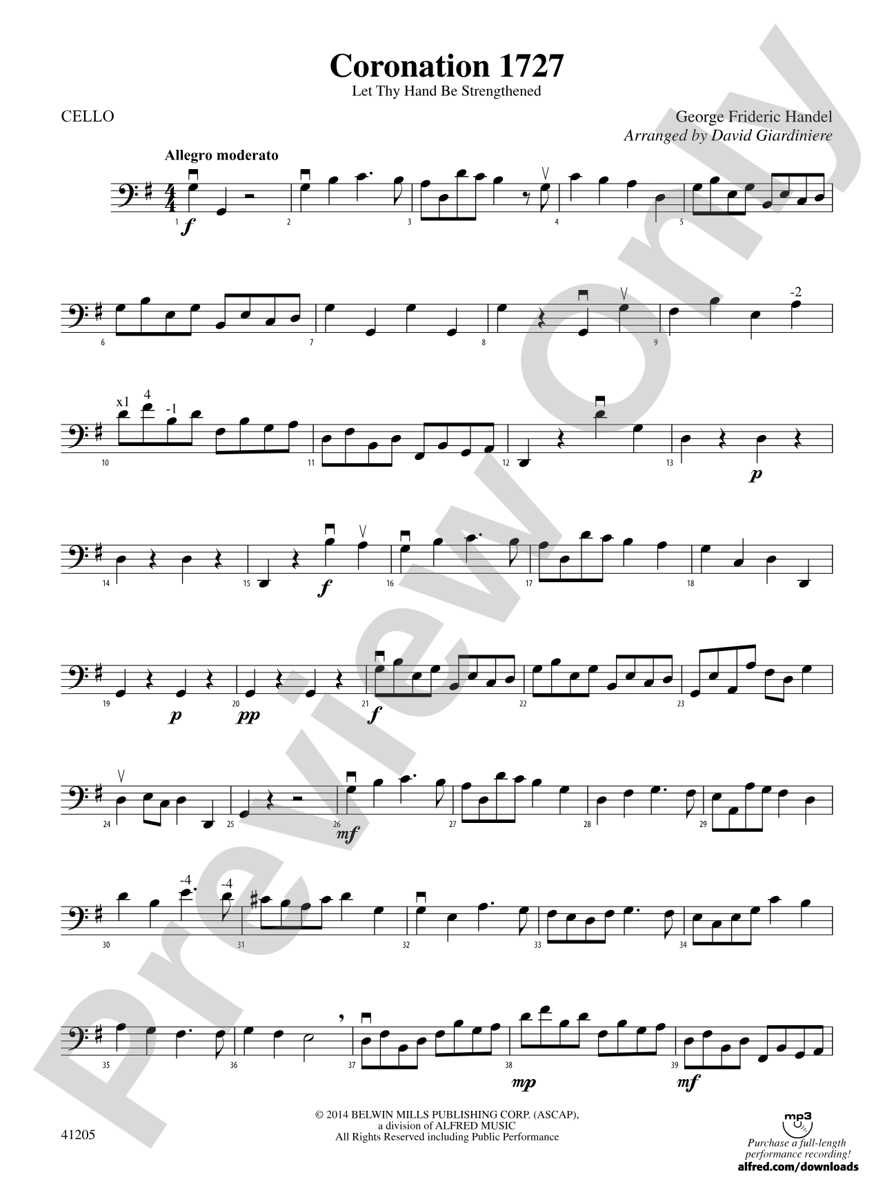 Coronation 1727: Cello