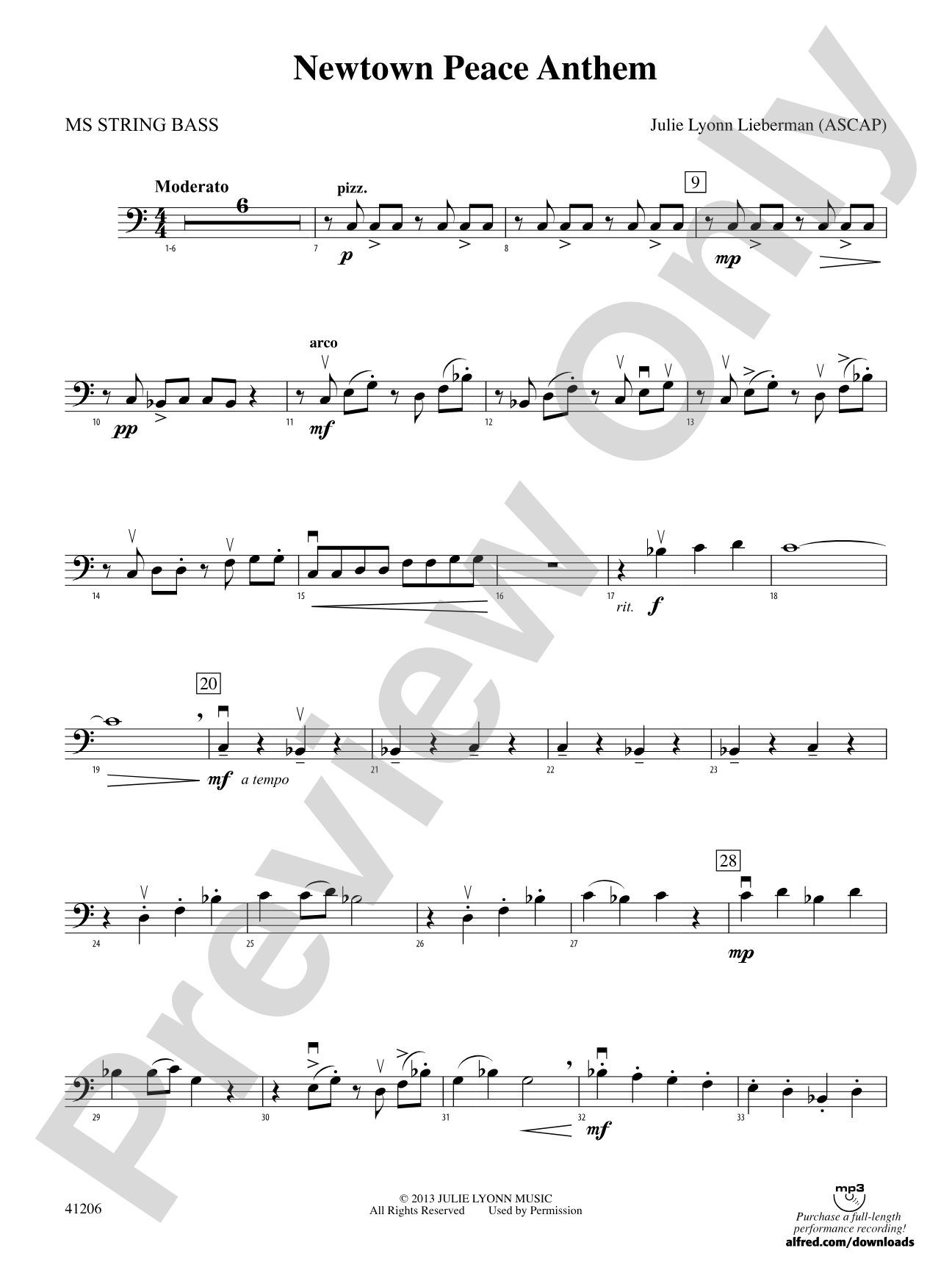 Newtown Peace Anthem: MS String Bass