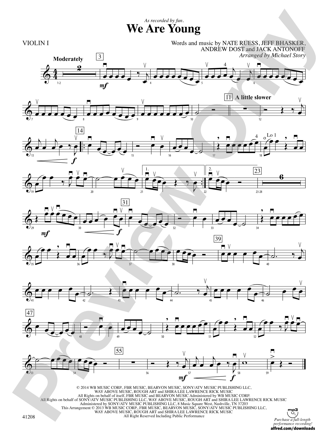 We Are Young: 1st Violin