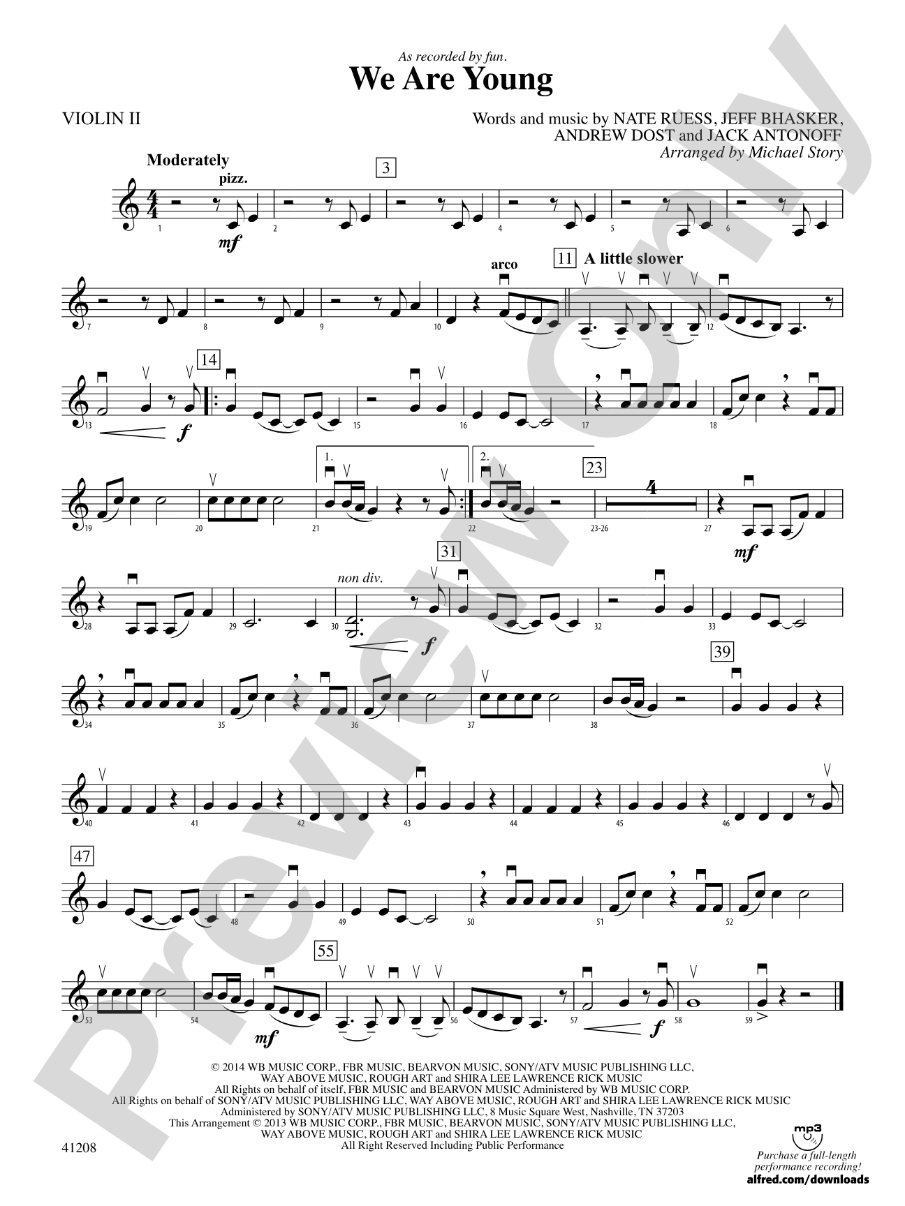 We Are Young: 2nd Violin