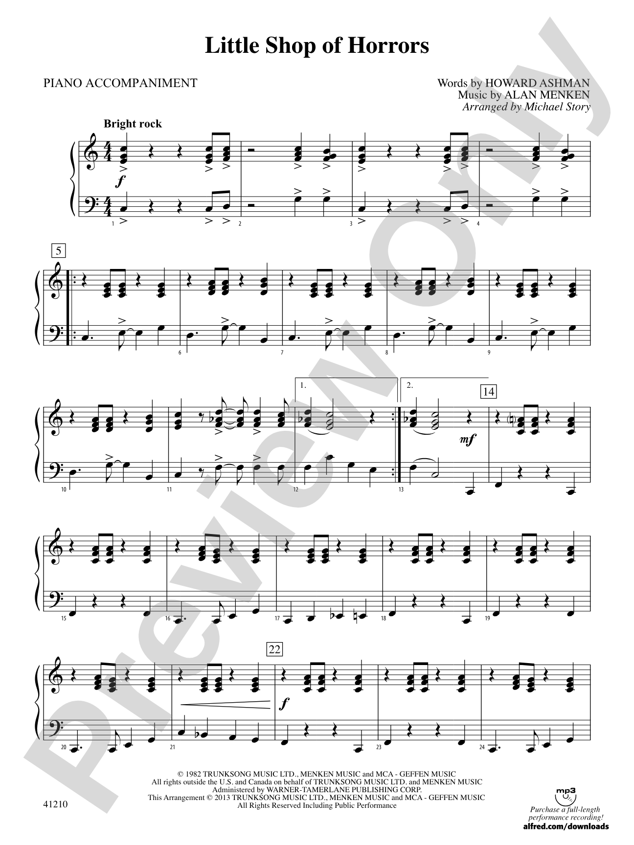 Little Shop of Horrors: Piano Accompaniment